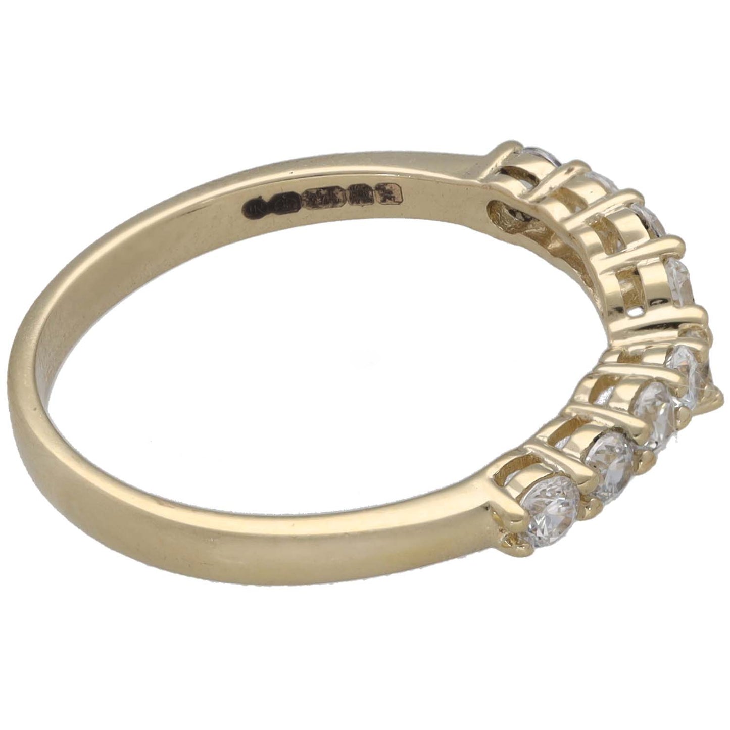 9ct Gold Cubic Zirconia Wishbone Ring Size M