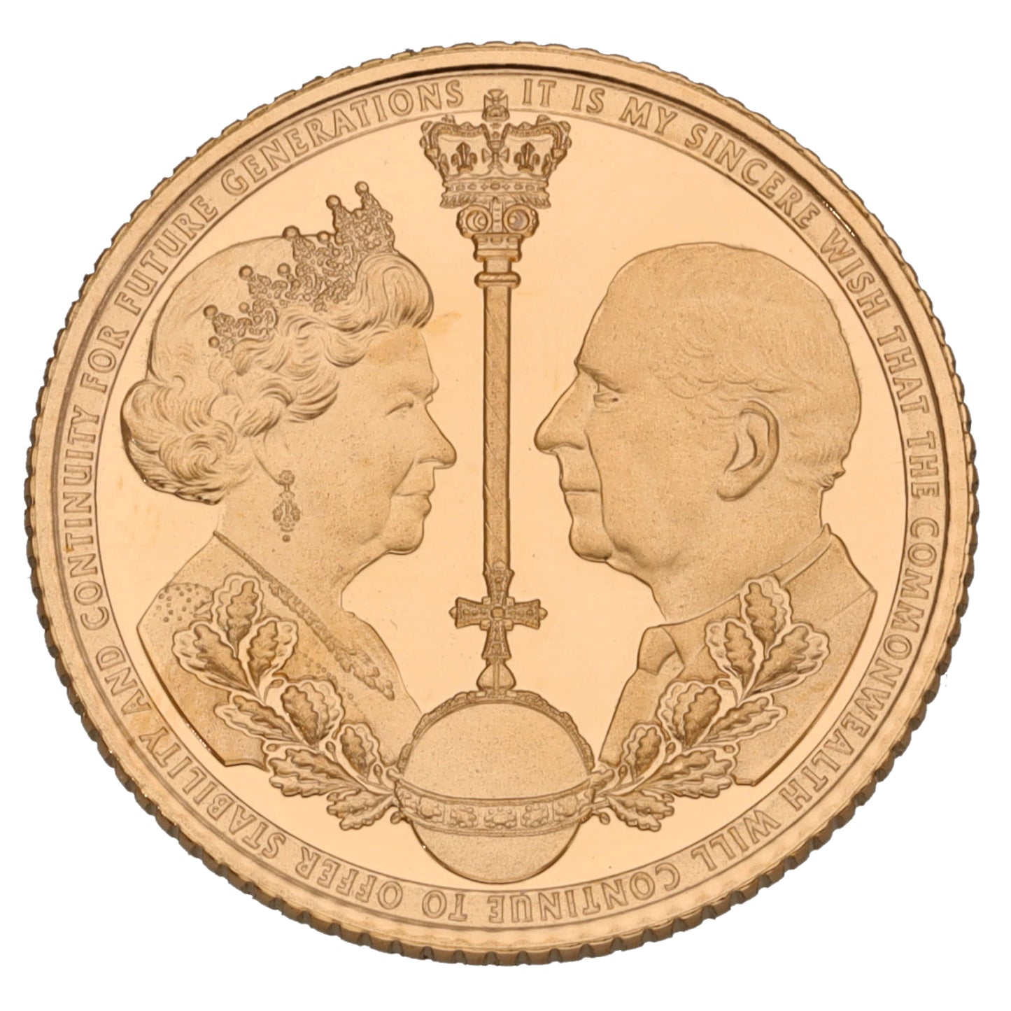 22ct Gold Passing Of The Crown Half Sovereign Coin 2022