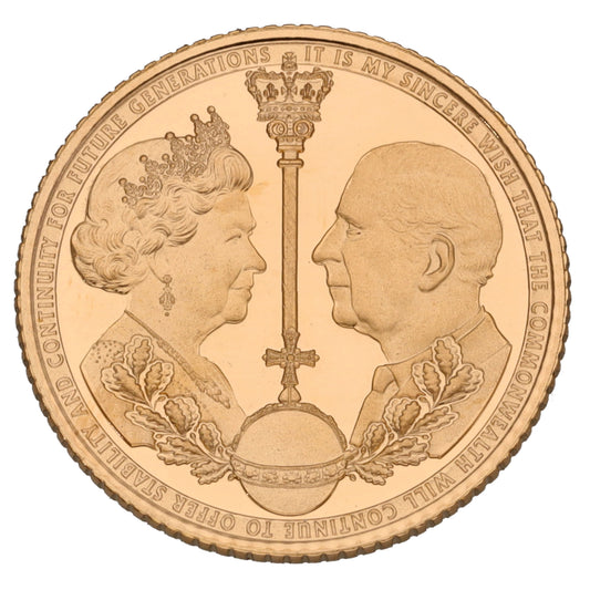 22ct Gold Passing Of The Crown Half Sovereign Coin 2022