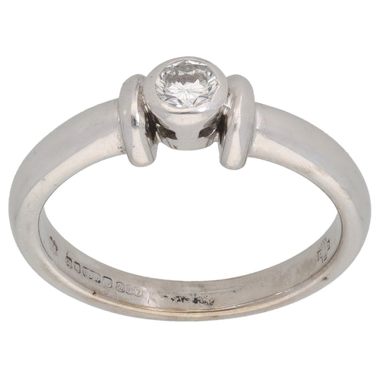 18ct White Gold 0.24ct Diamond Solitaire Ring Size K