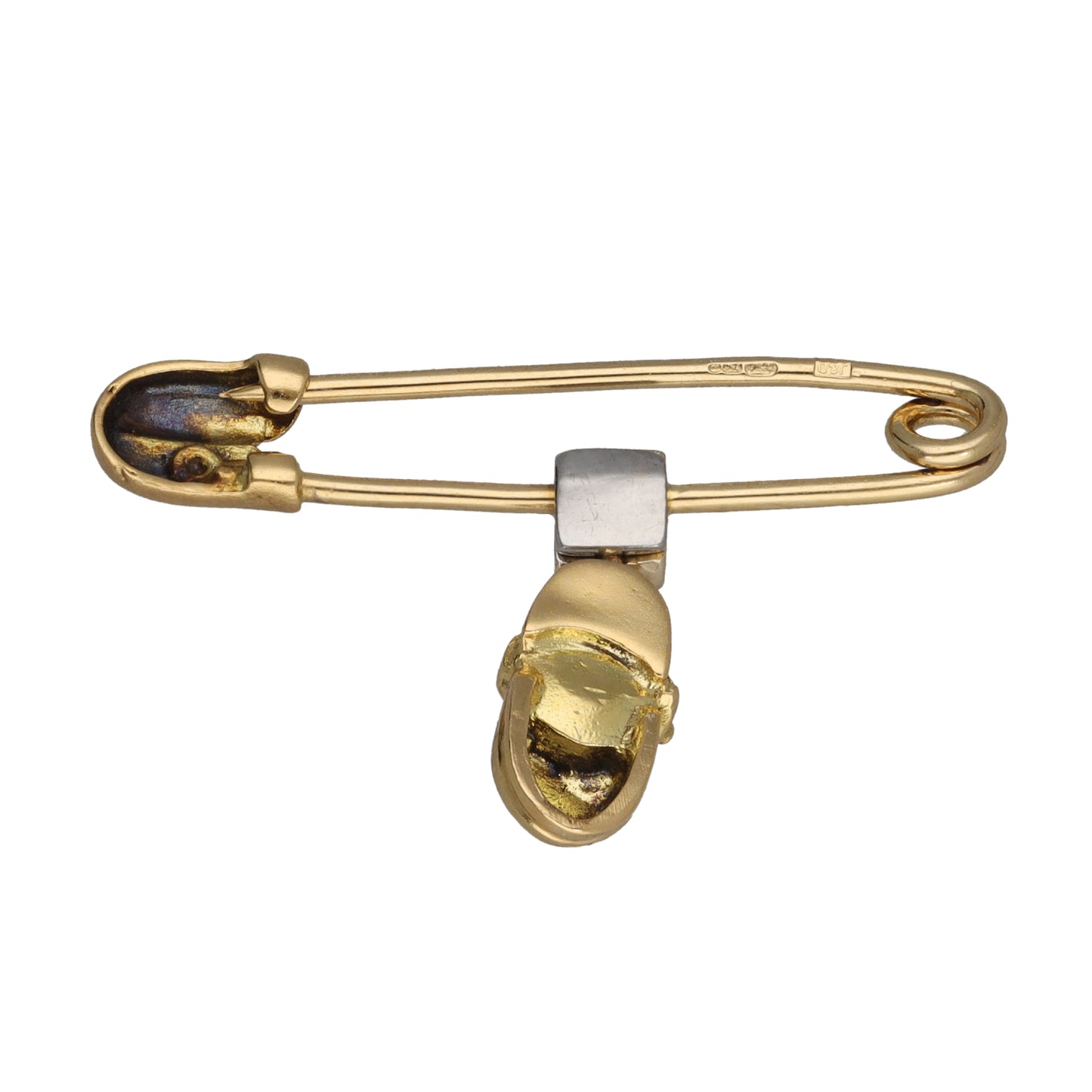 18ct Gold 0.01ct Diamond Bar Brooch