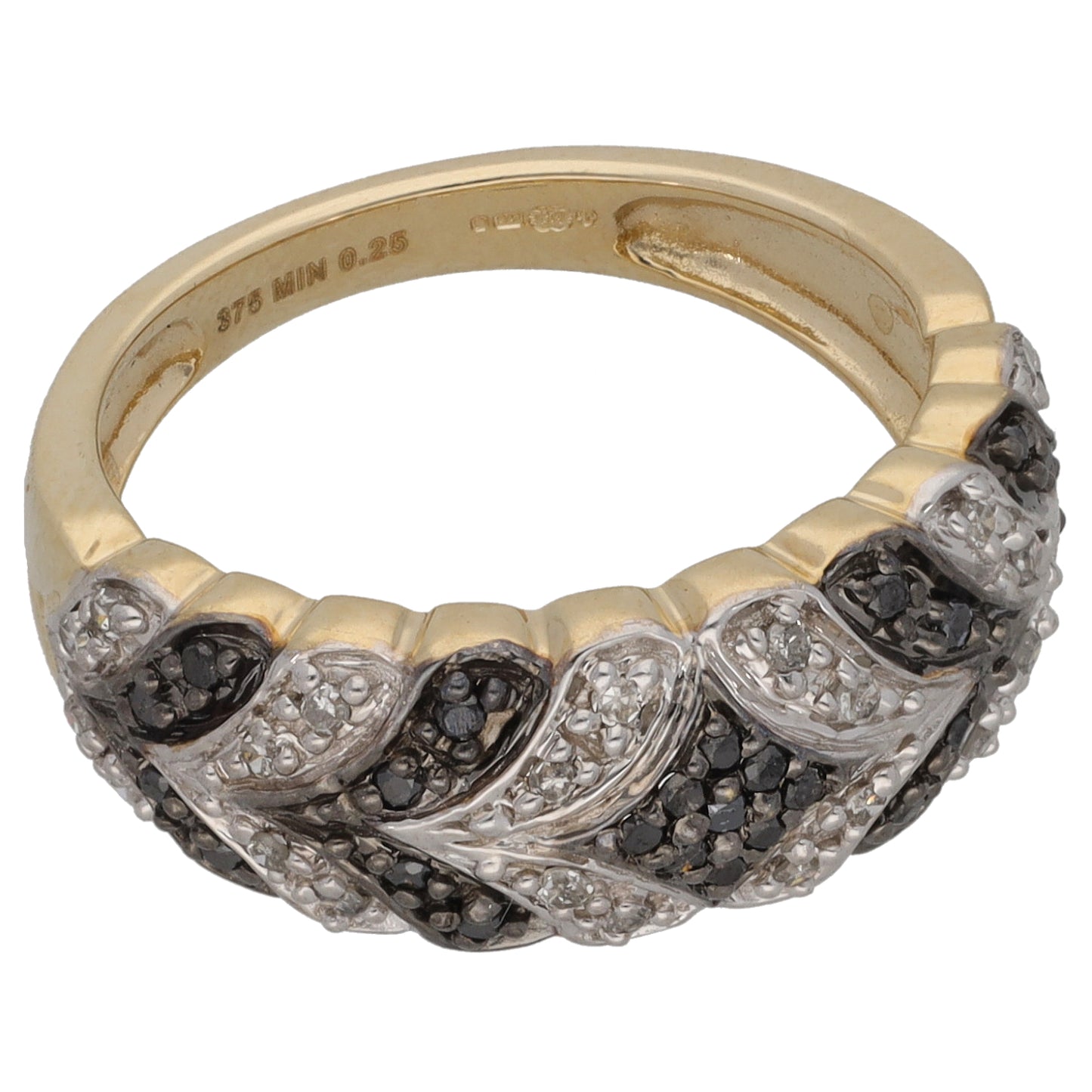 9ct Gold 0.245ct Diamond Dress/Cocktail Ring Size L