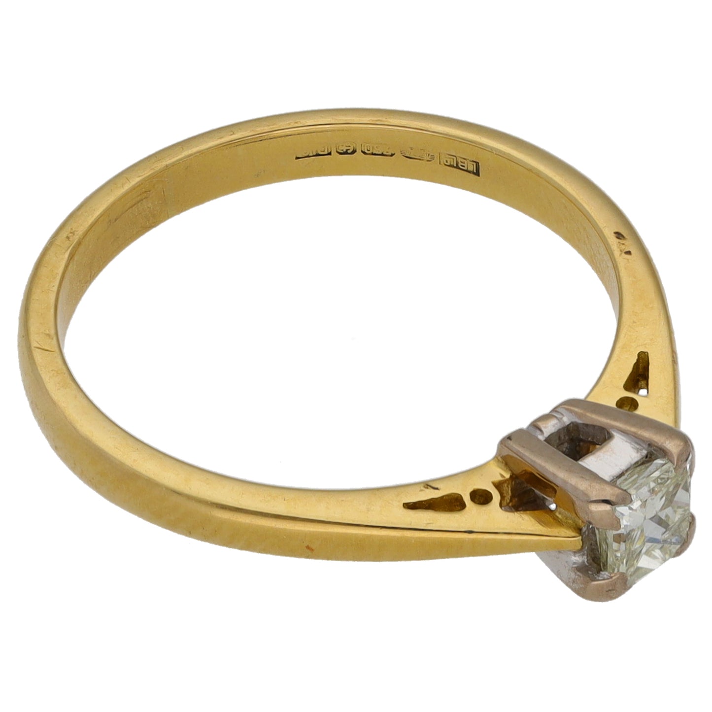 18ct Gold 0.23ct Diamond Solitaire Ring Size N