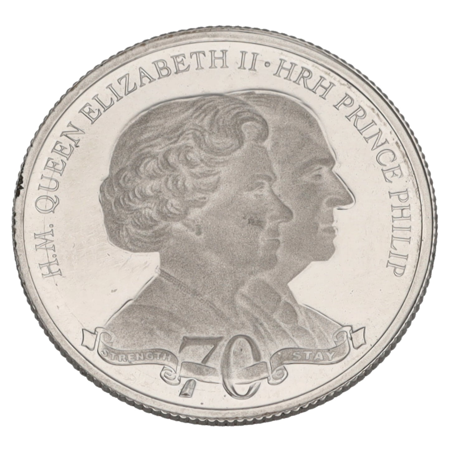 Platinum Queen Elizabeth II & Prince Phillip 70 Year 10 Pounds Coin 2017