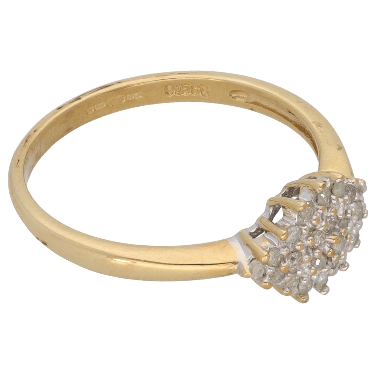 9ct Gold 0.15ct Diamond Cluster Ring Size L