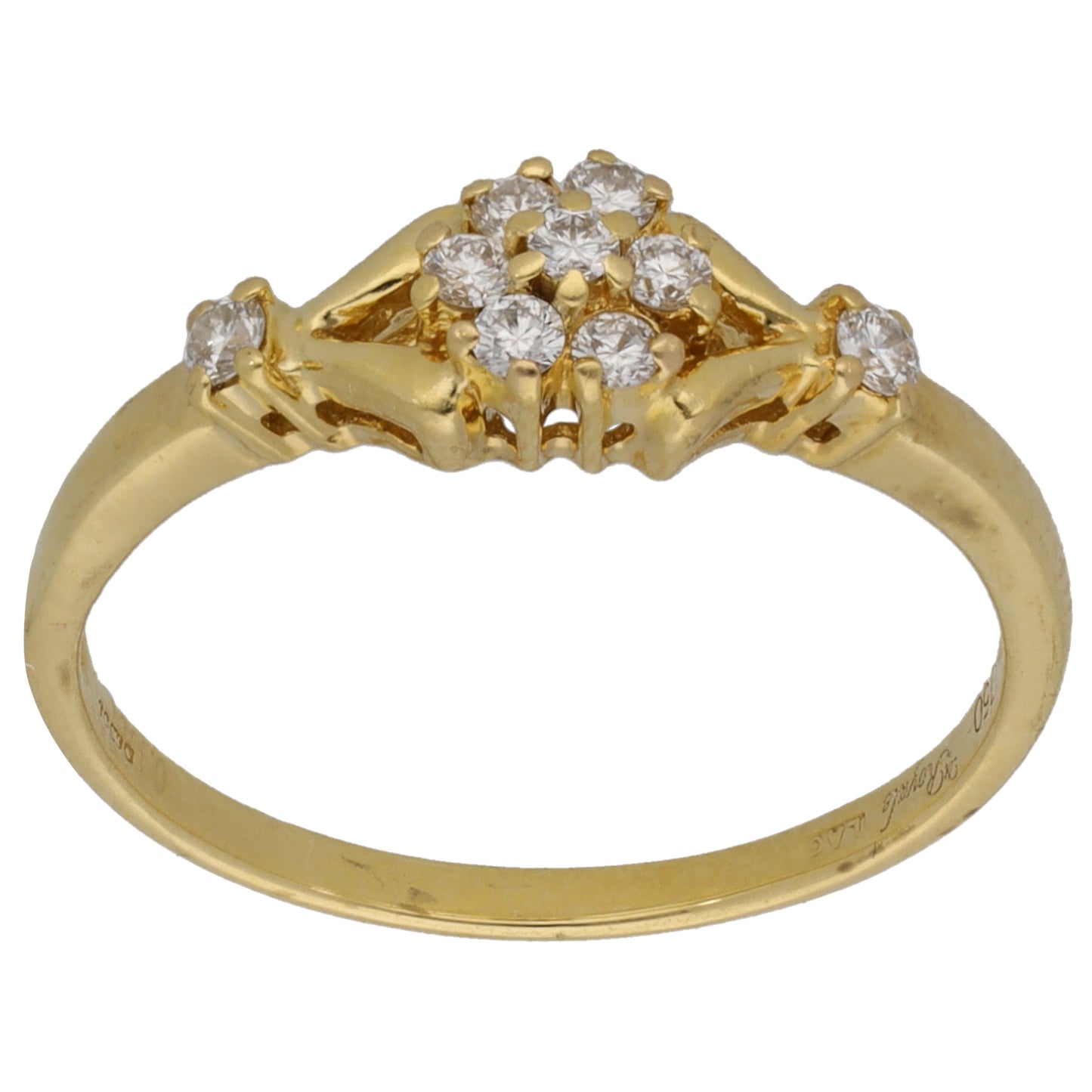 18ct Gold 0.09ct Diamond Cluster Ring Size M