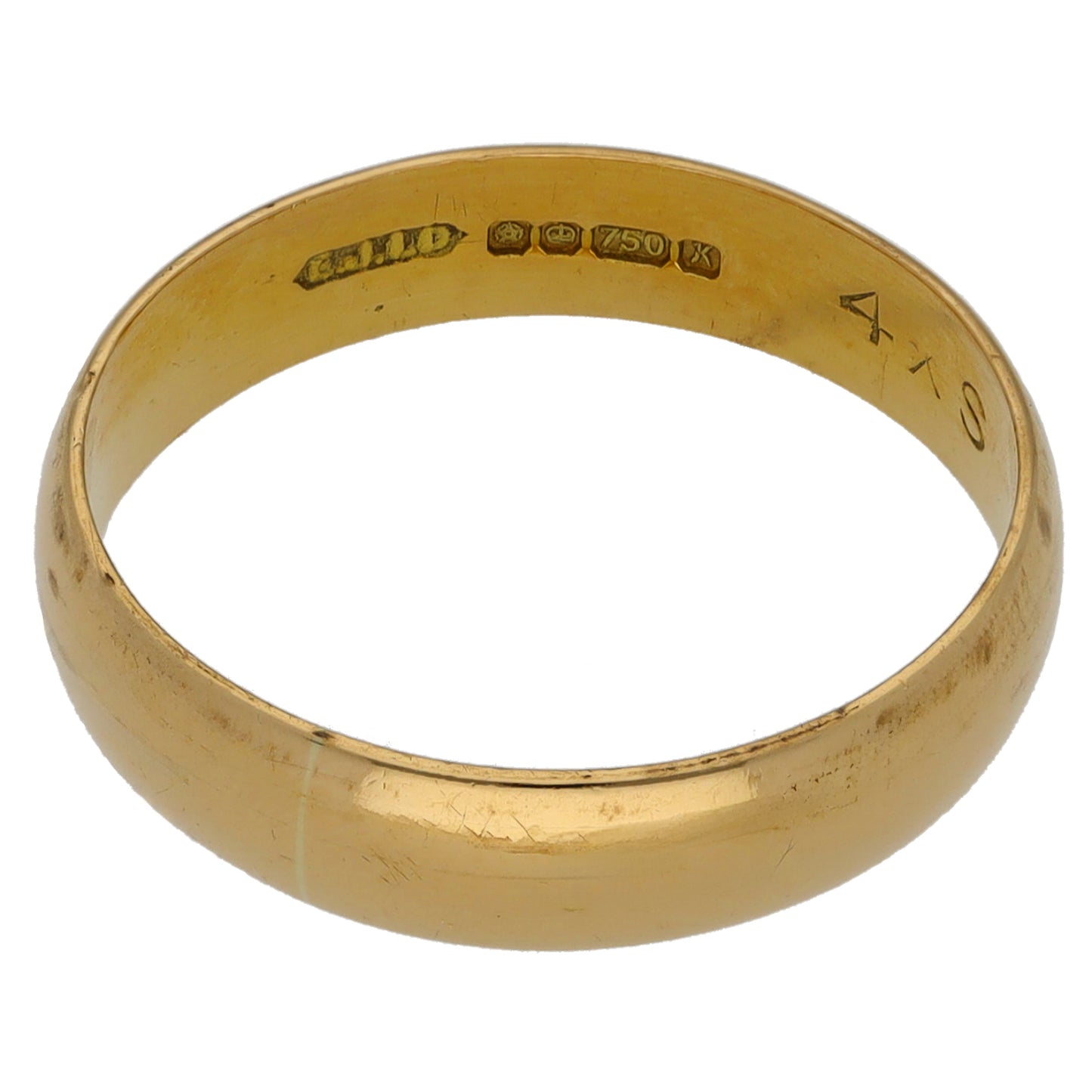 18ct Gold Plain Wedding Ring Size L