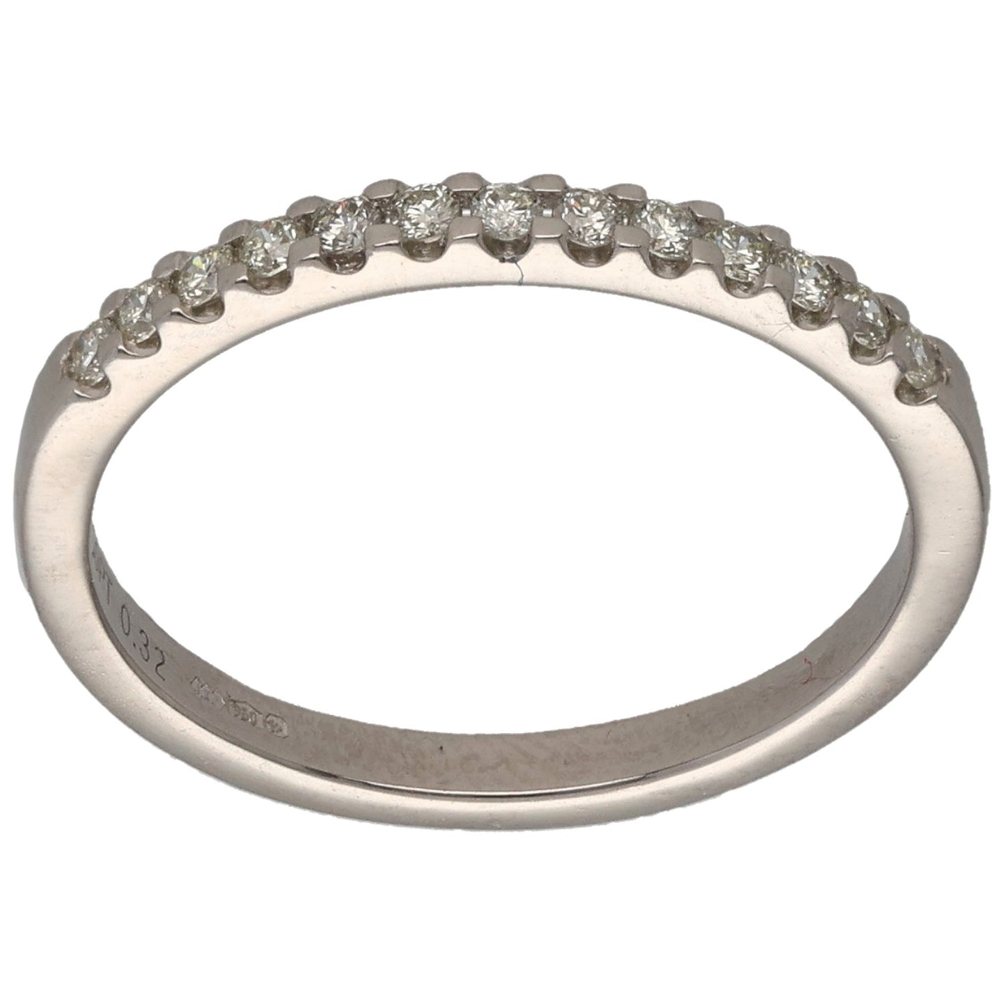 Platinum 0.32ct Diamond Half Eternity Ring Size L