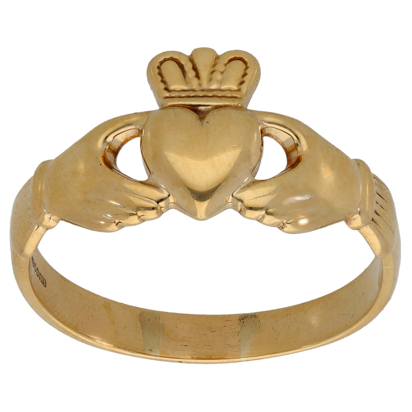9ct Gold Claddagh Ring Size Z+5