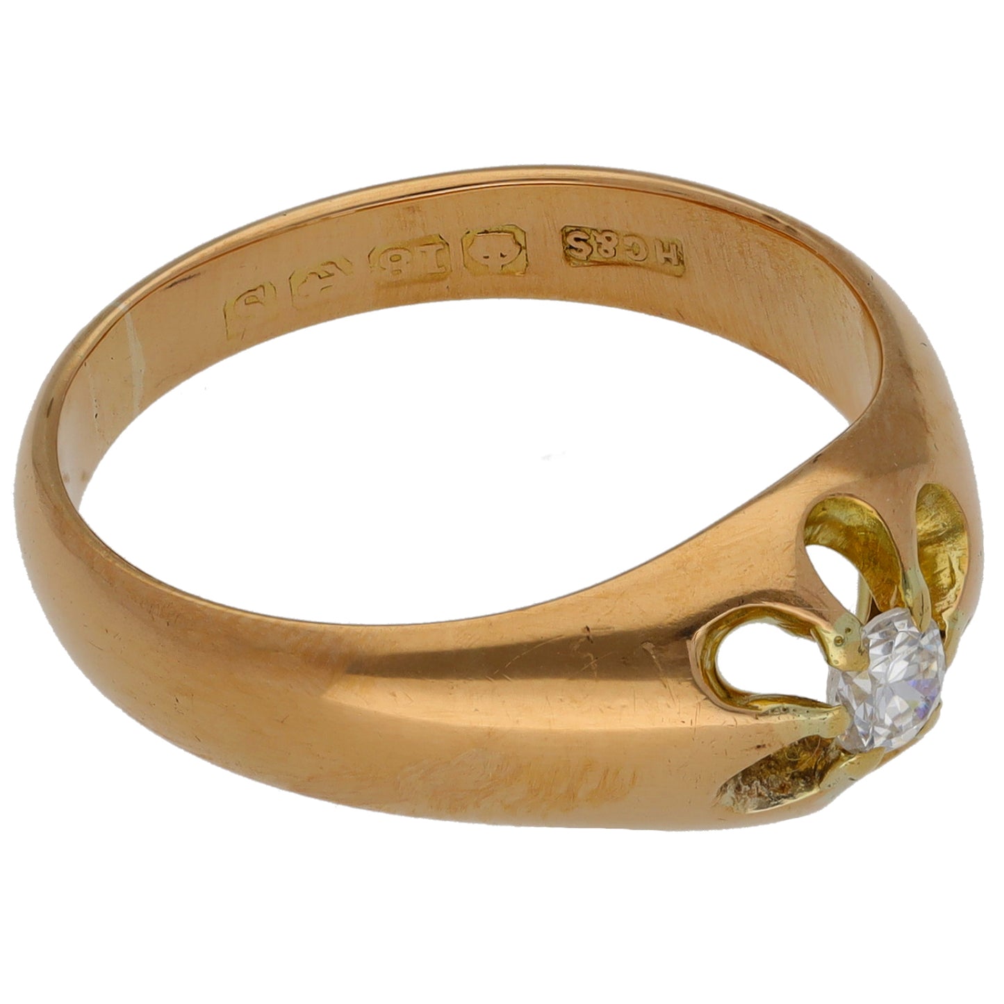 18ct Gold Cubic Zirconia Single Stone Ring Size Q
