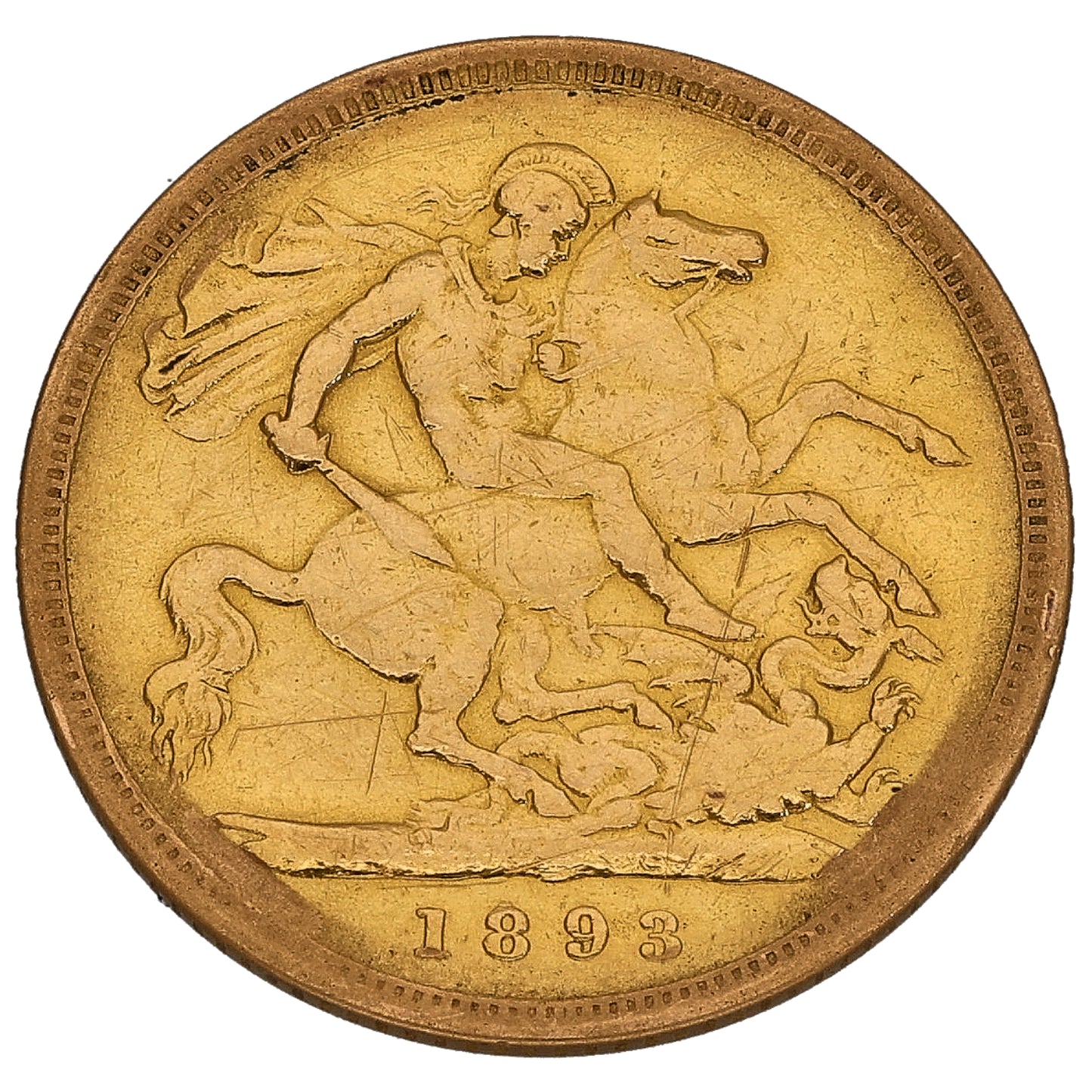 22ct Gold Queen Victoria Half Sovereign Coin 1893