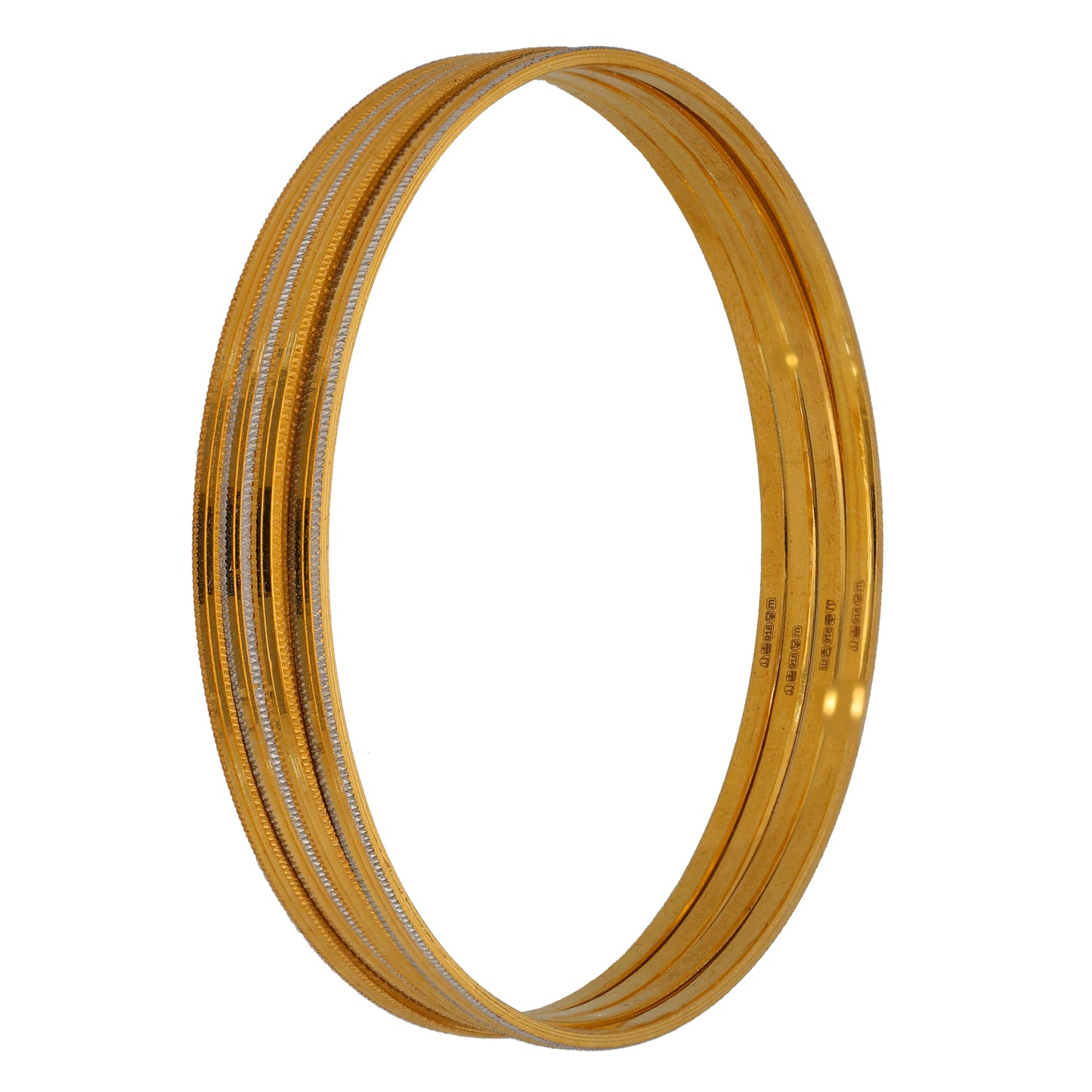 22ct Bi-Colour Gold Set of 4 Bangles