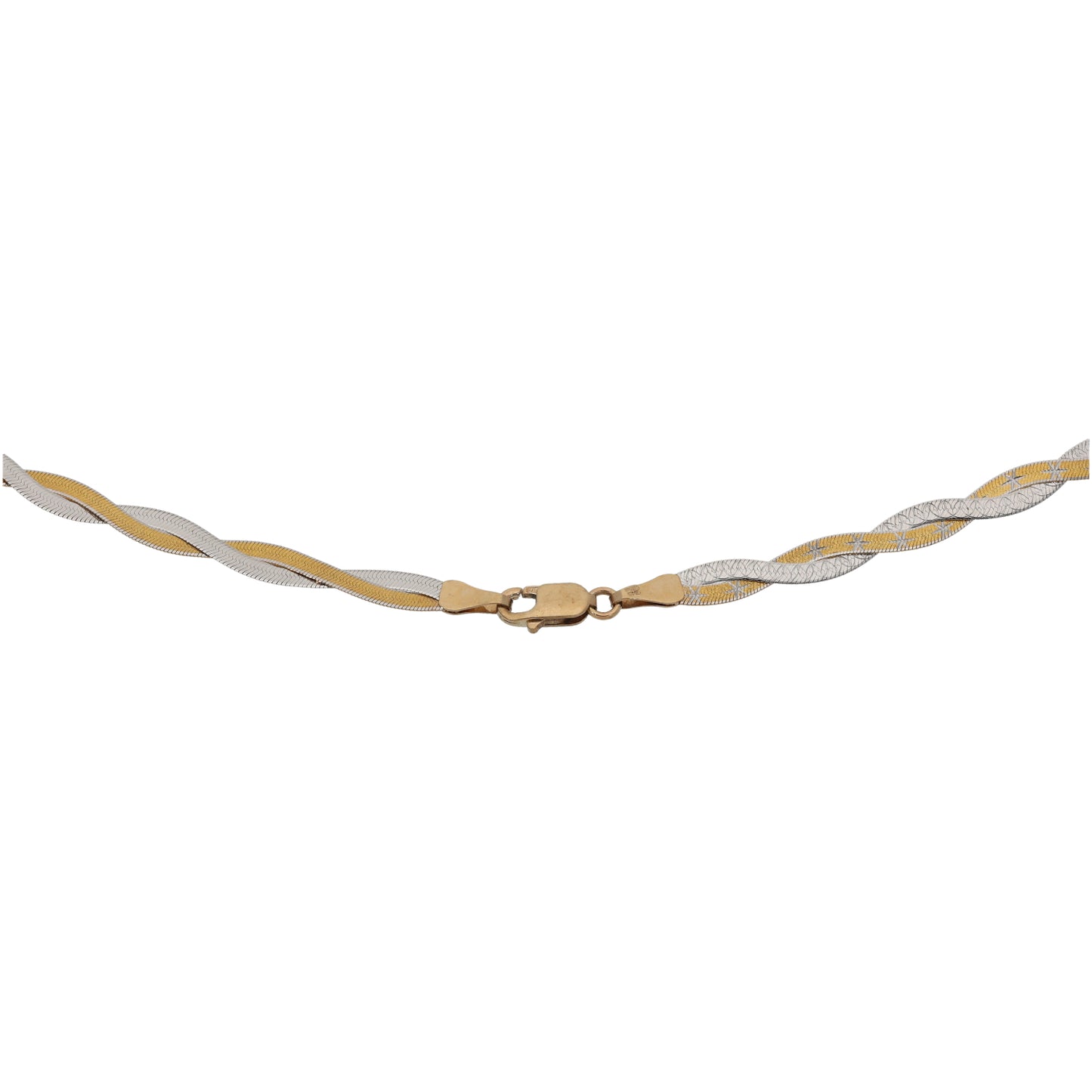 9ct Bicolour Gold Fancy Necklace 16"