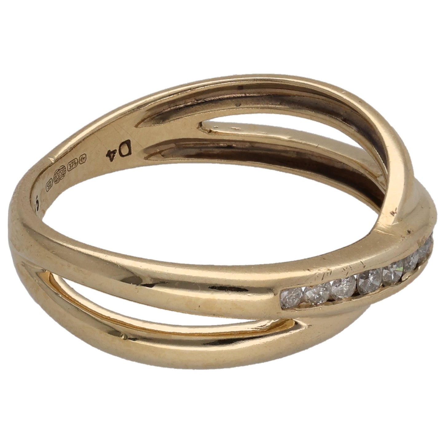 9ct Gold 0.15ct Diamond Half Eternity Ring Size M