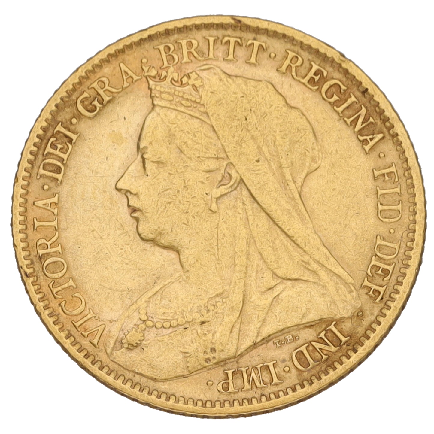 22ct Gold Queen Victoria Half Sovereign Coin 1900