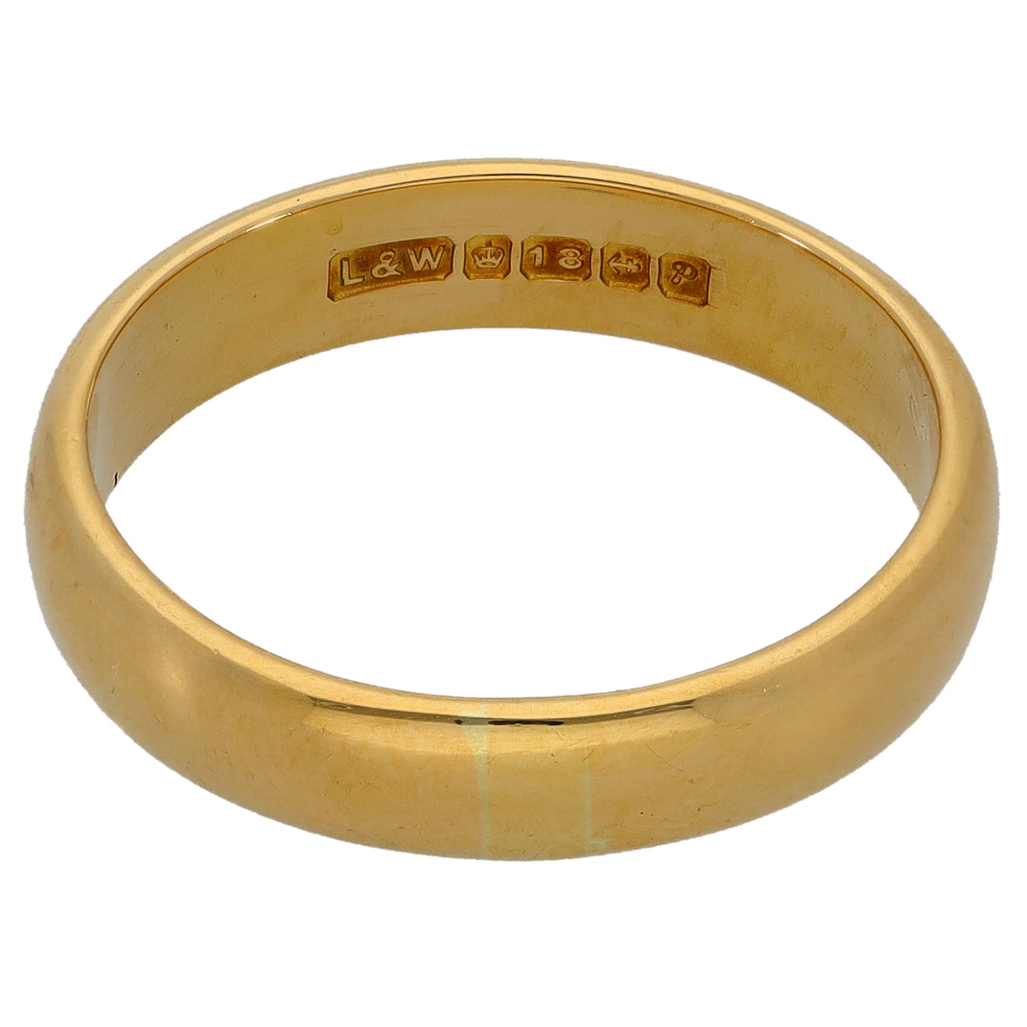 18ct Gold Plain Wedding Ring Size P