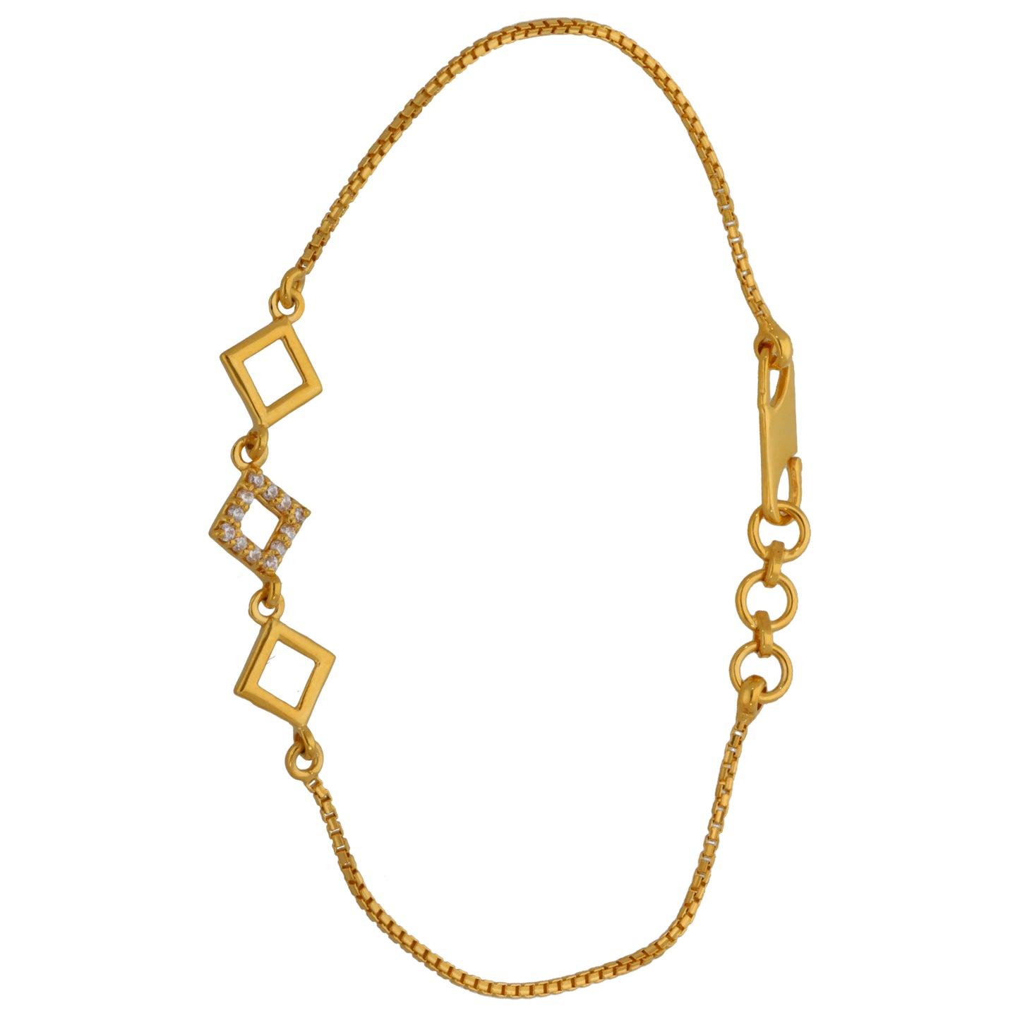 New 22ct Gold Cubic Zirconia Fancy Bracelet