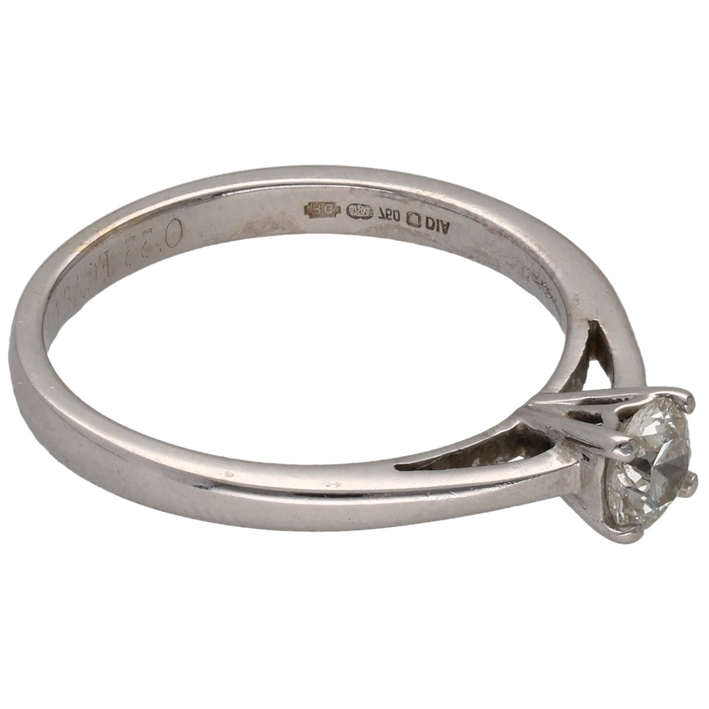 18ct White Gold 0.33ct Diamond Solitaire Ring Size M