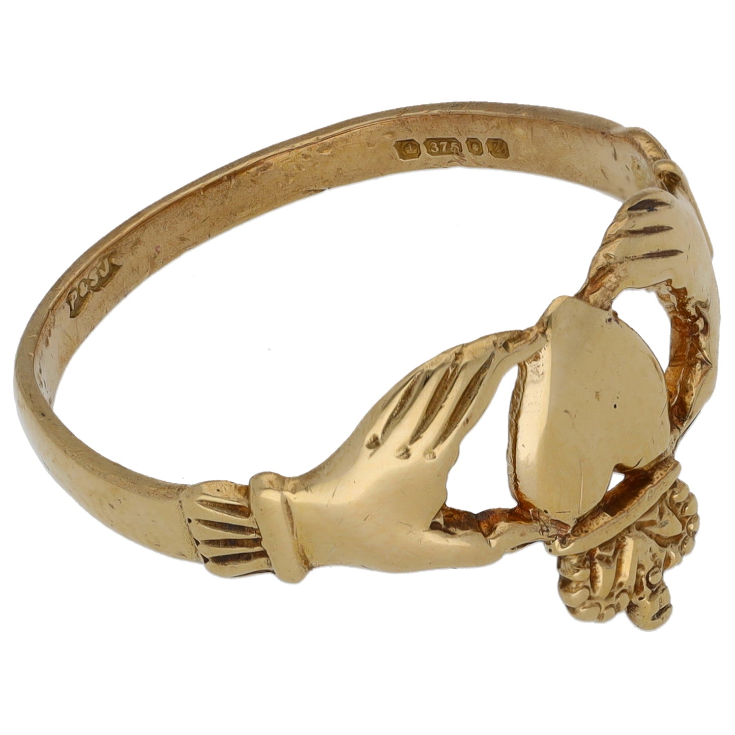 9ct Gold Claddagh Ring Size T