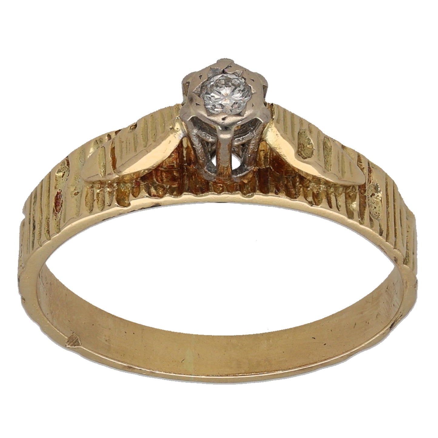 18ct Gold 0.05ct Diamond Solitaire Ring Size N