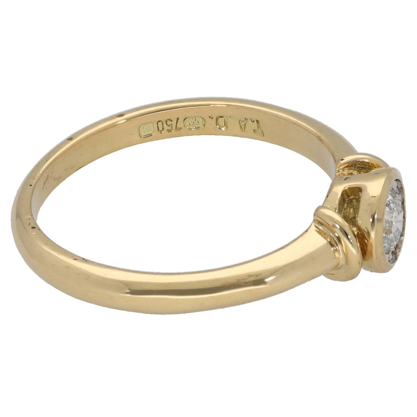 18ct Gold 0.25ct Diamond Solitaire Ring Size O