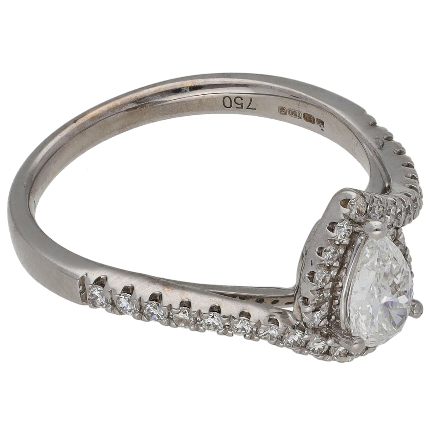 18ct White Gold 0.75ct Diamond Dress/Cocktail Ring Size O