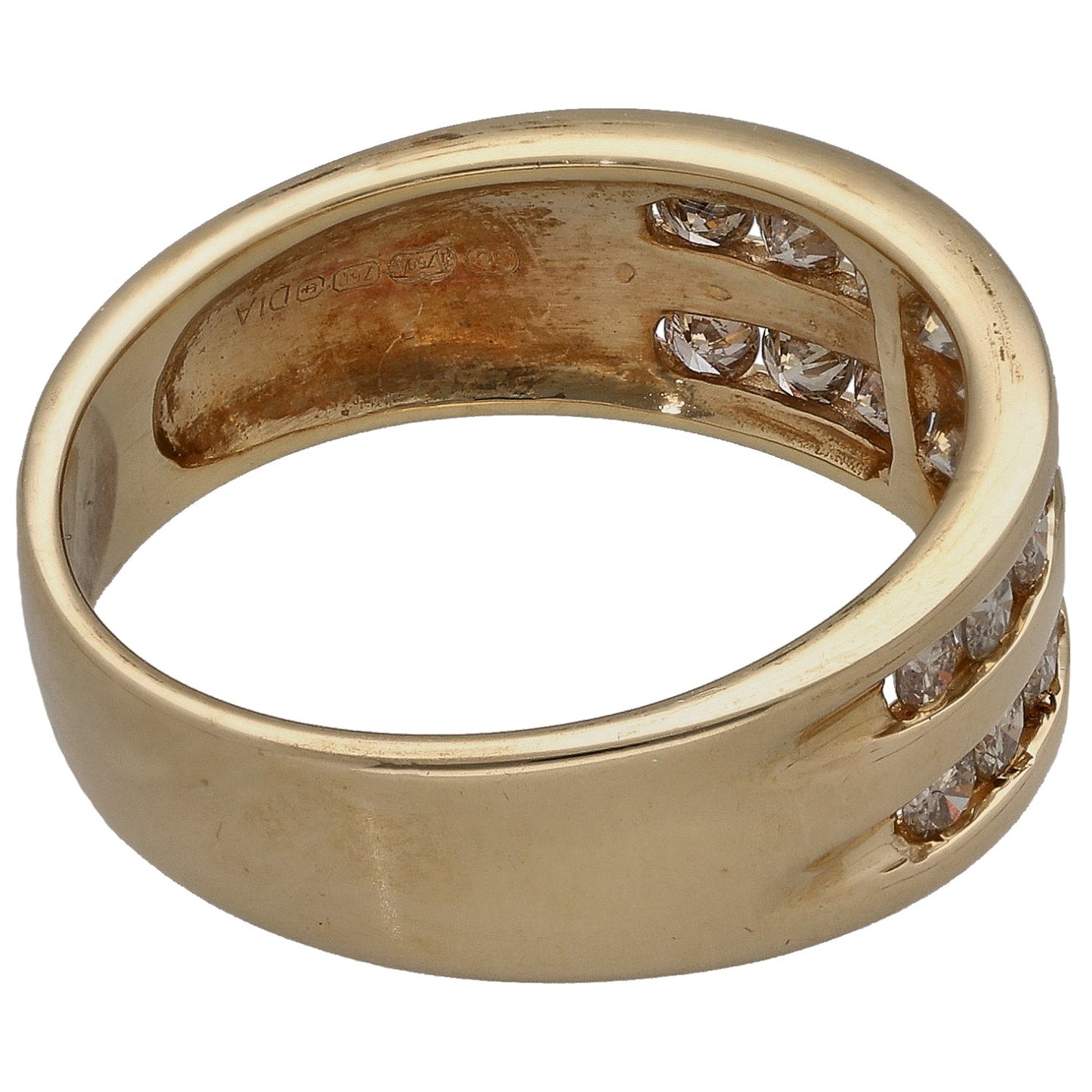 18ct Gold 0.72ct Diamond Half Eternity Ring Size O