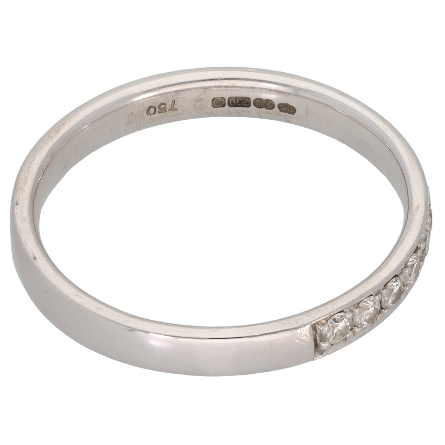 18ct White Gold 0.26ct Diamond Half Eternity Ring Size N