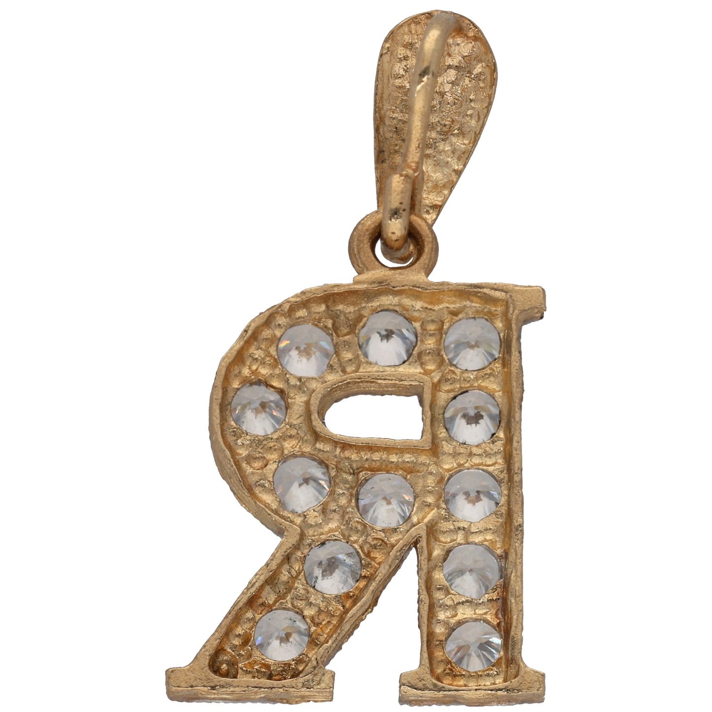 9ct Gold Cubic Zirconia Initial 'R' Pendant