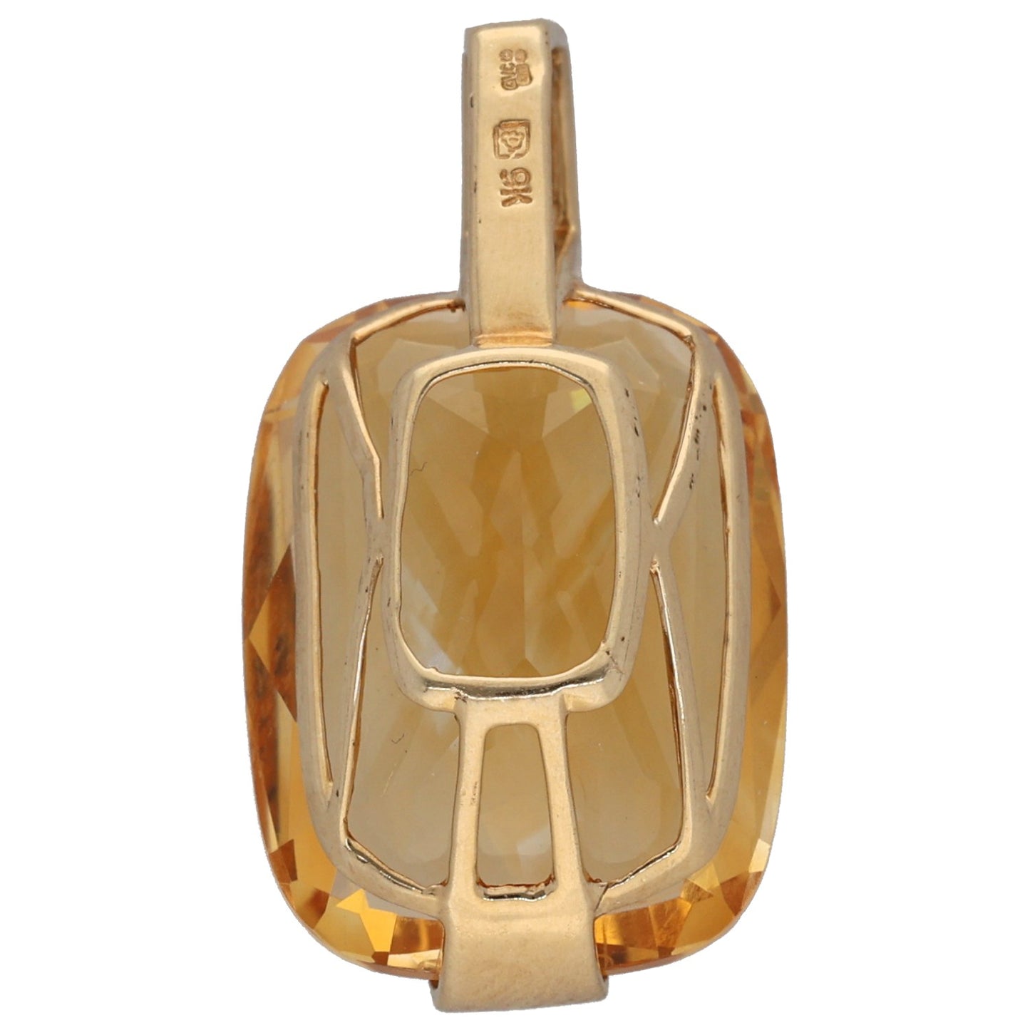 9ct Gold Citrine Single Stone Pendant