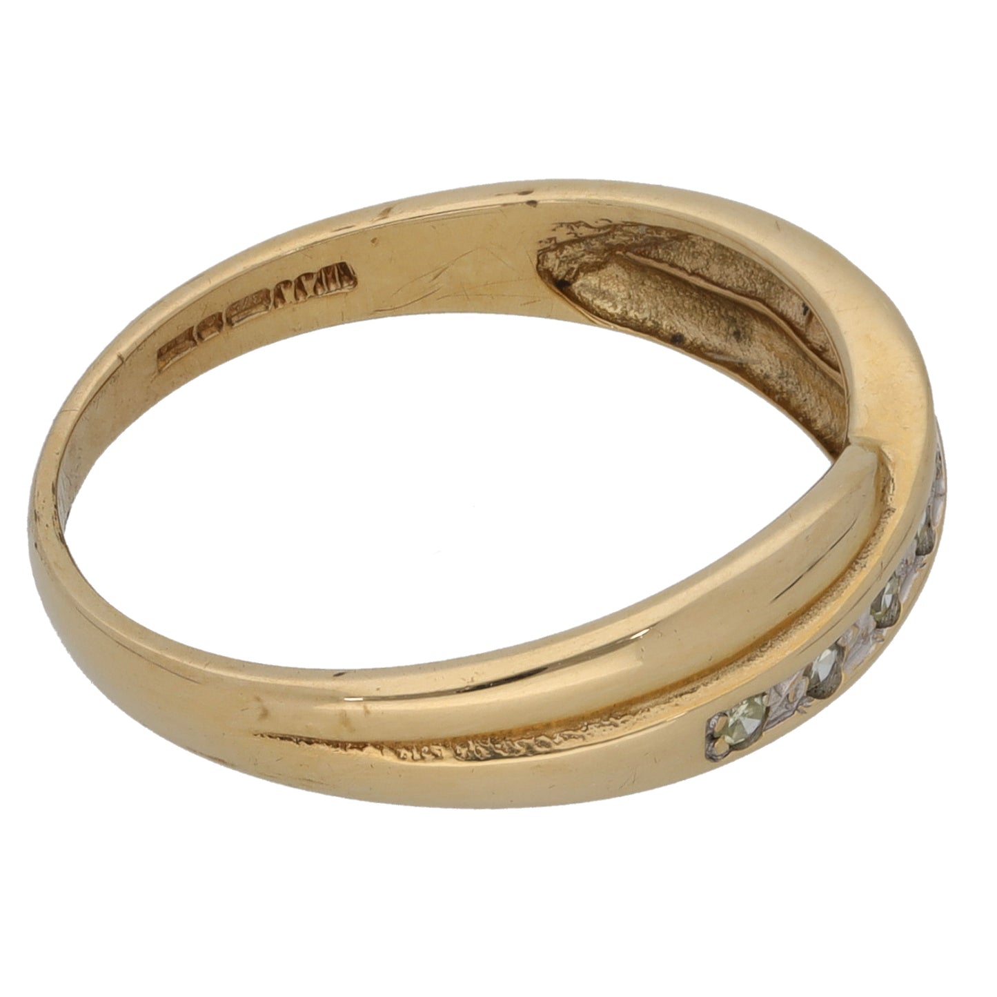 9ct Gold 0.07ct Diamond Half Eternity Ring Size P