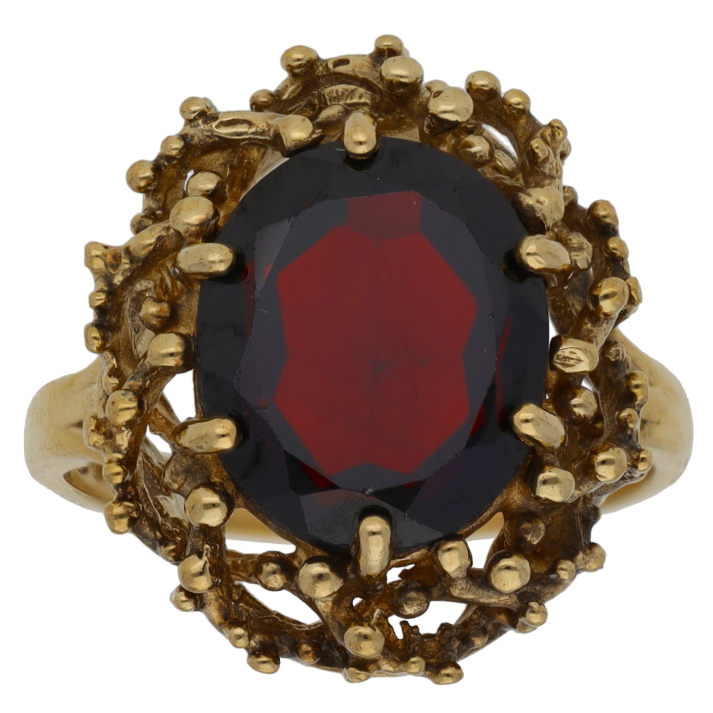 9ct Gold Garnet Single Stone Ring Size M