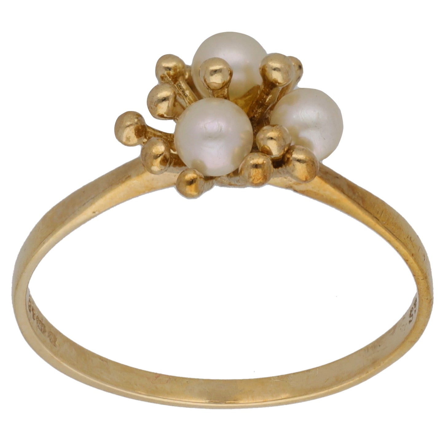 9ct Gold Cultured Pearl Dress/Cocktail Ring Size Q