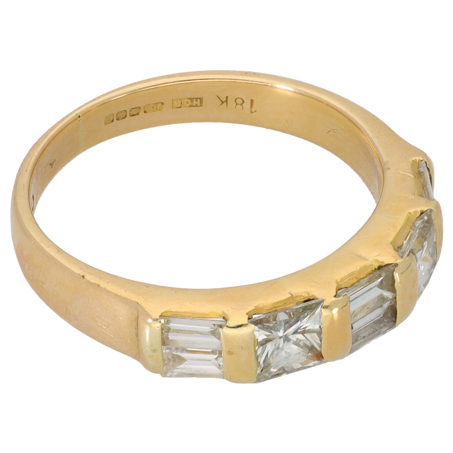 18ct Gold 1.50ct Diamond Half Eternity Ring Size N