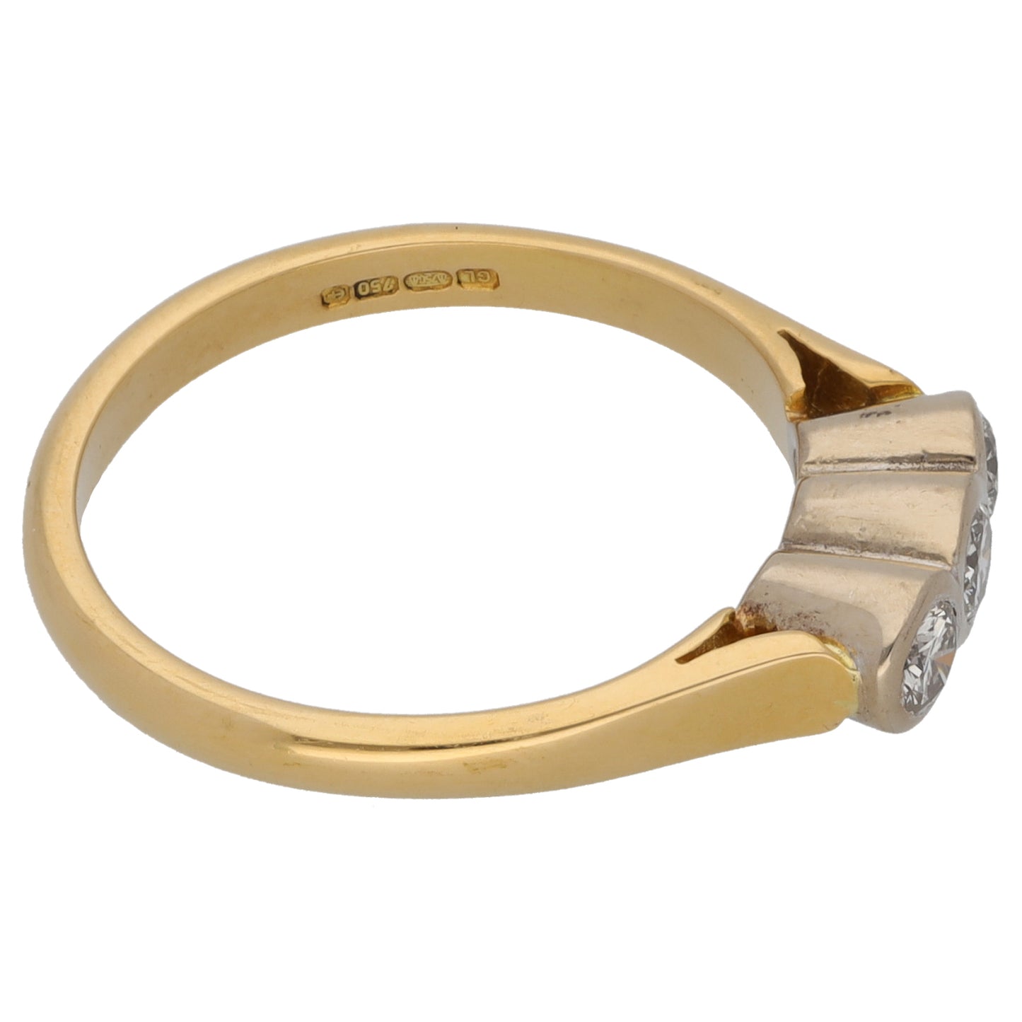 18ct Gold 0.36ct Diamond Trilogy Ring Size N