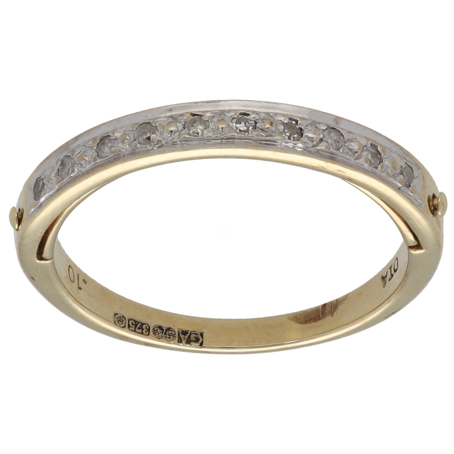 9ct Gold 0.10ct Diamond Half Eternity Ring Size O