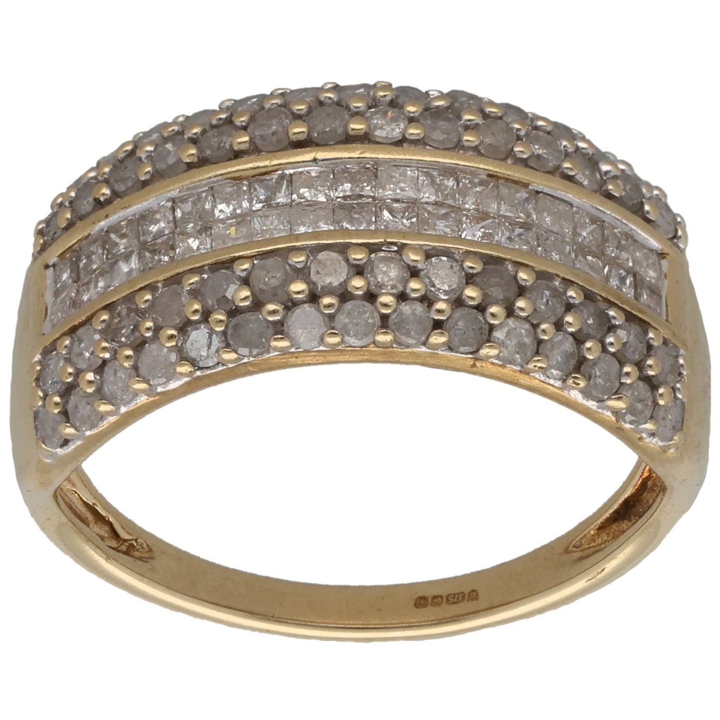 9ct Gold 0.47ct Diamond Dress/Cocktail Ring Size L