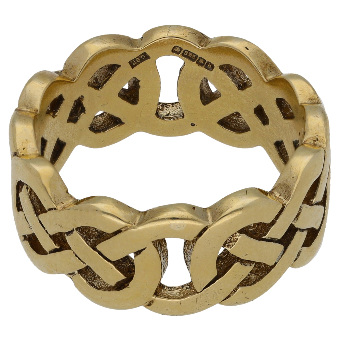 9ct Gold Patterned Wedding Ring Size Q