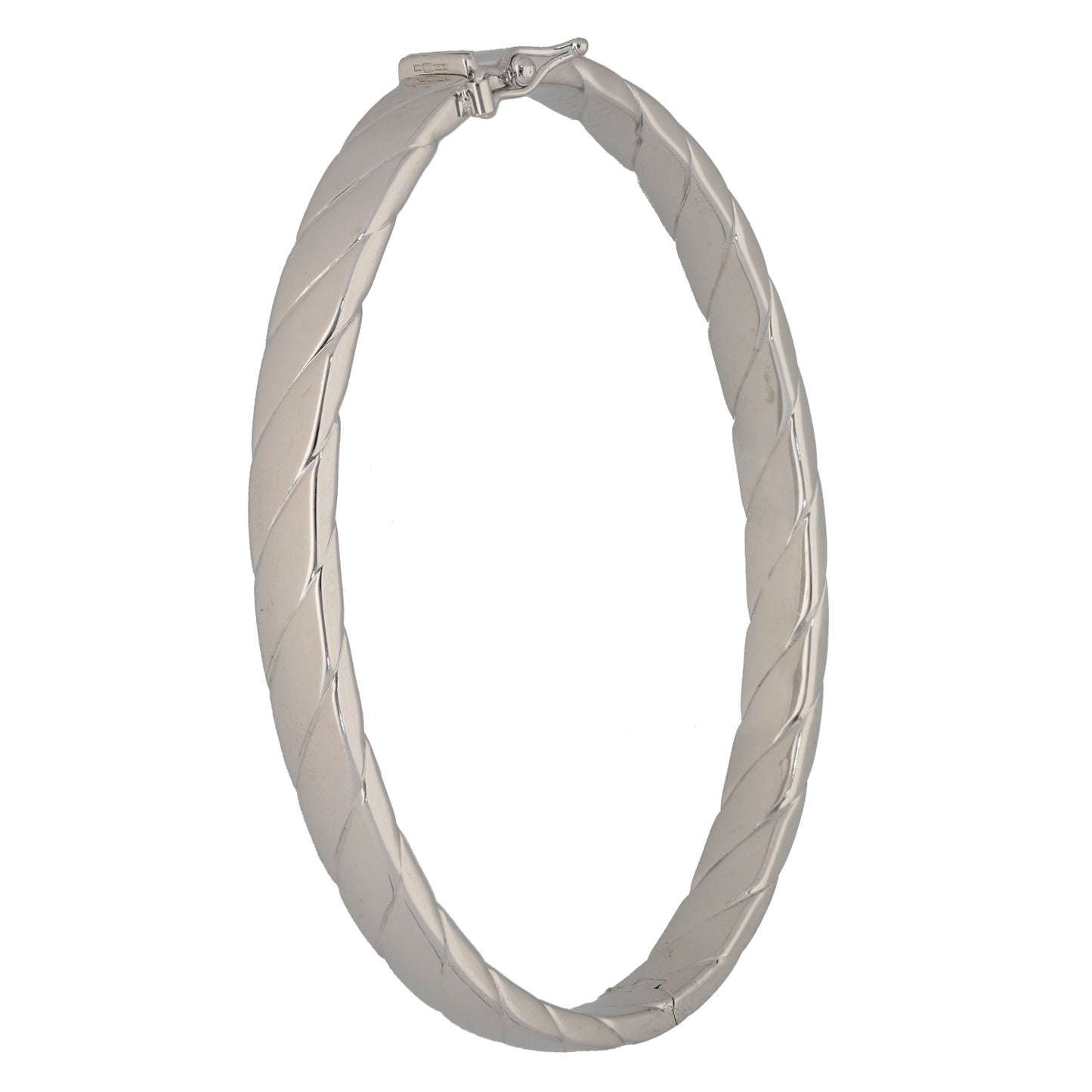 9ct White Gold Hinged/Clasp Bangle