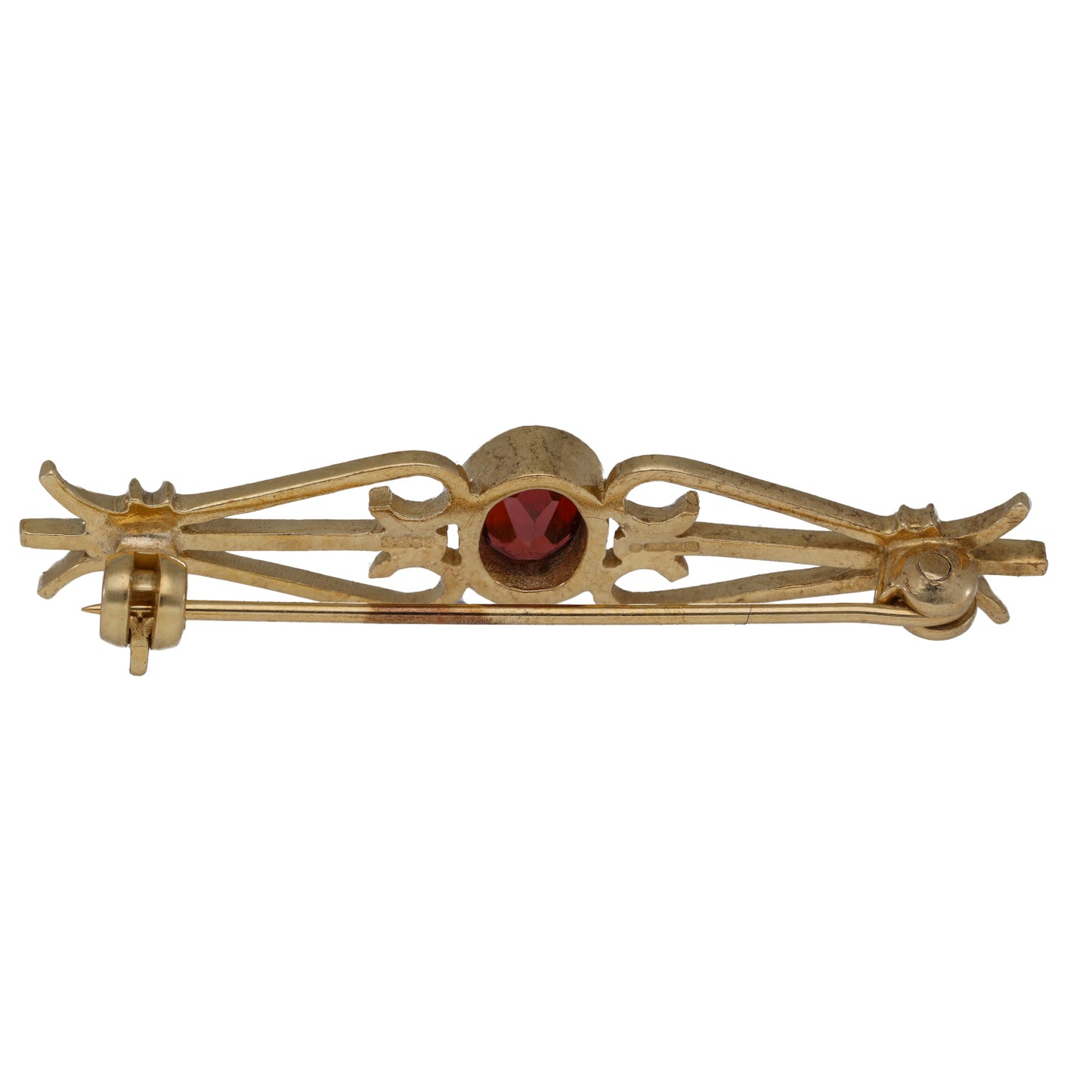 9ct Gold Garnet Dress Brooch