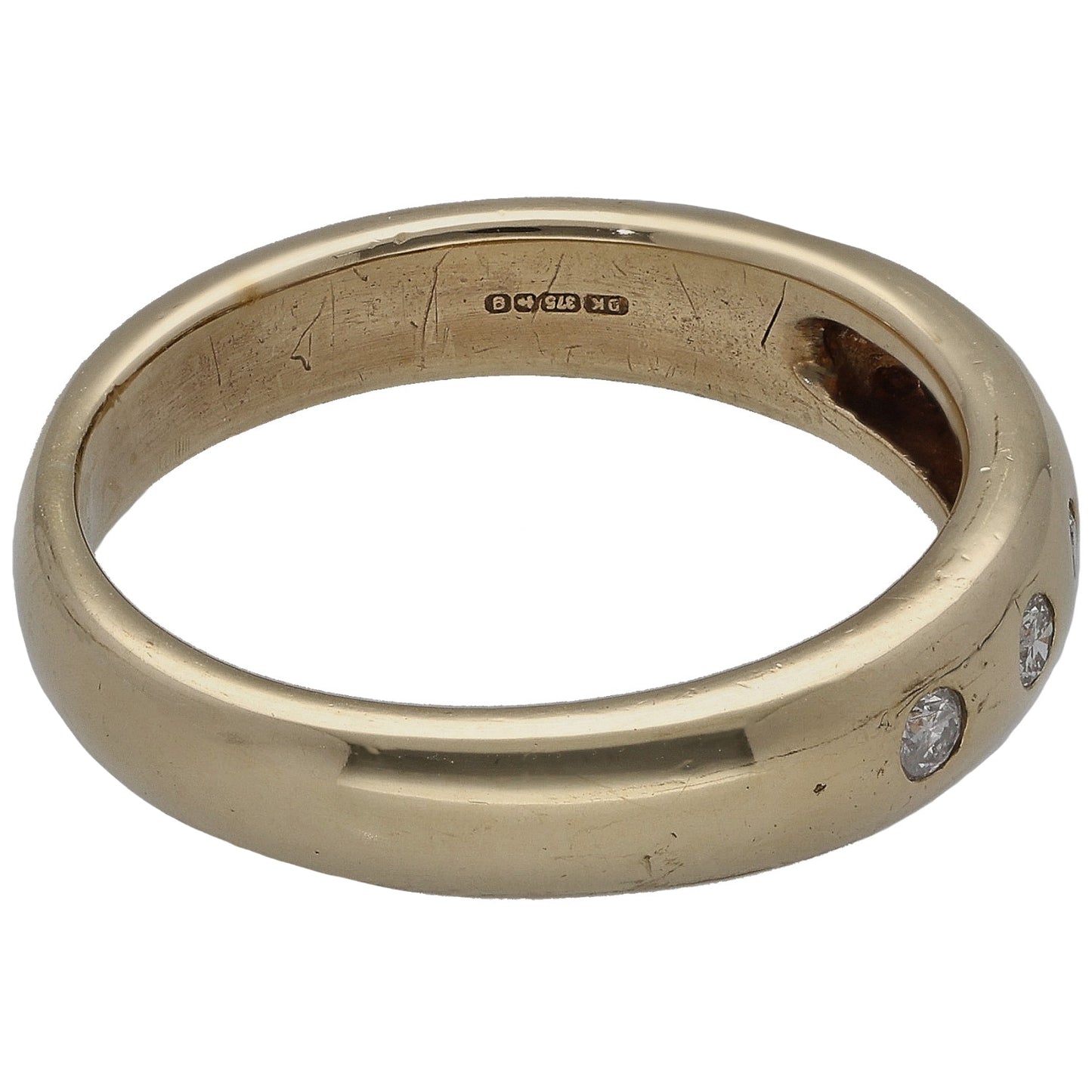 9ct Gold 0.15ct Diamond Half Eternity Ring Size Q