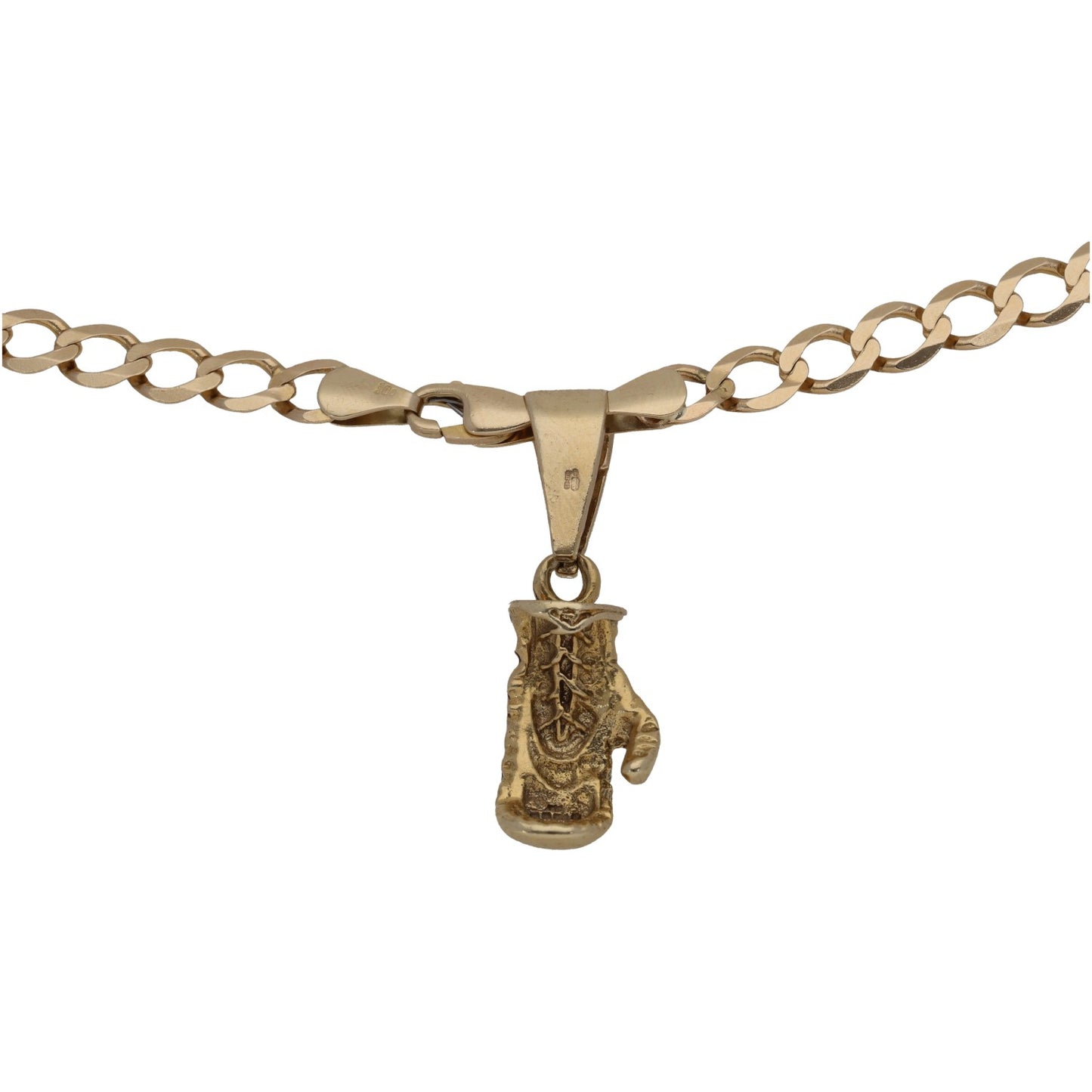 9ct Gold Boxing Glove Pendant With Chain