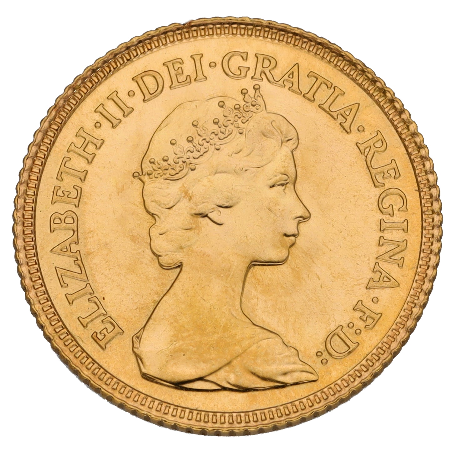 22ct Gold Queen Elizabeth II Half Sovereign Coin 1982