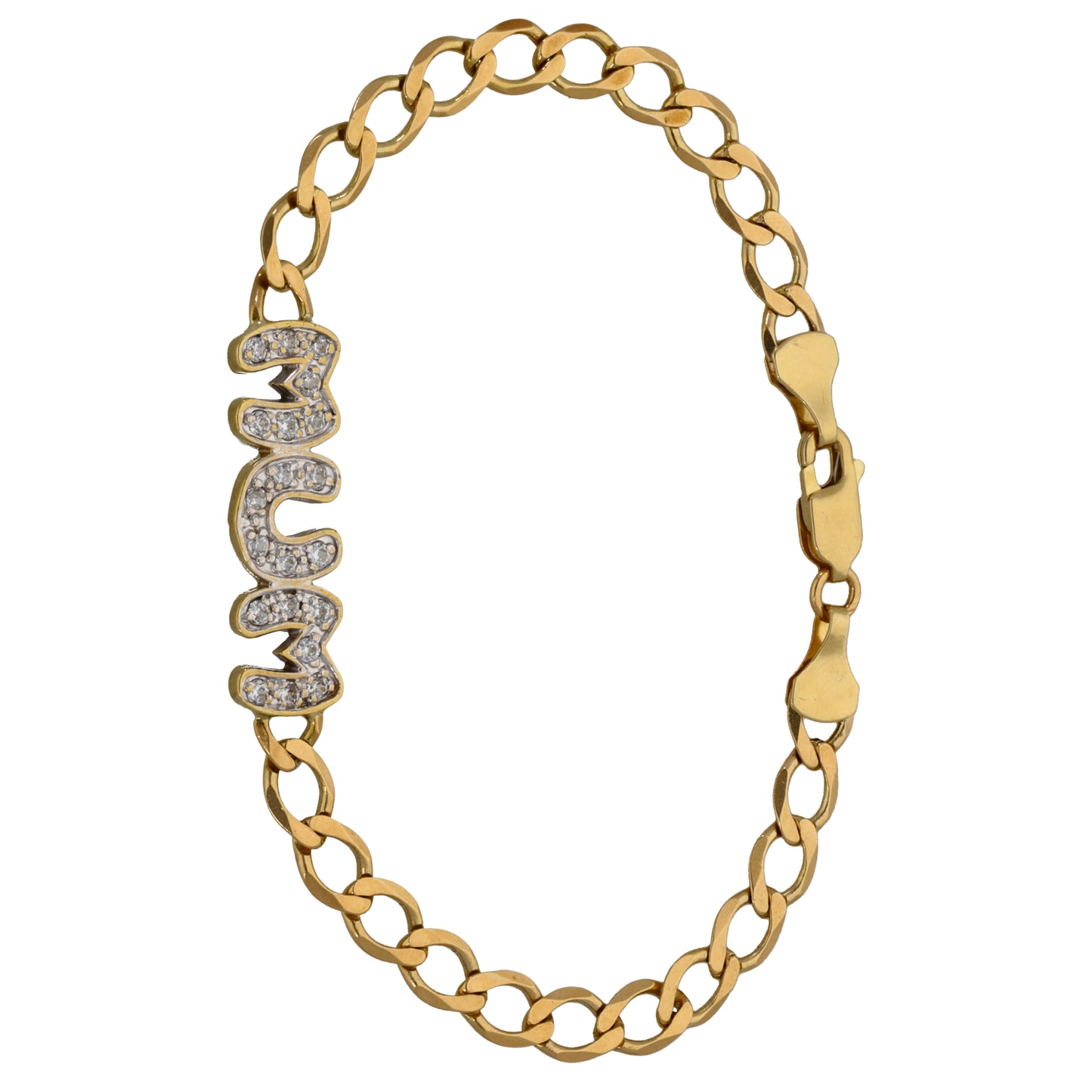 9ct Gold Cubic Zirconia Mum Bracelet