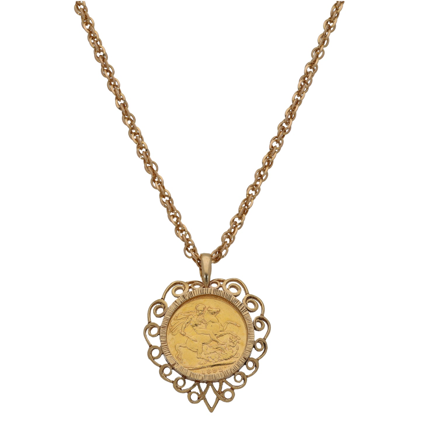 9ct Gold Coin Pendant With Chain