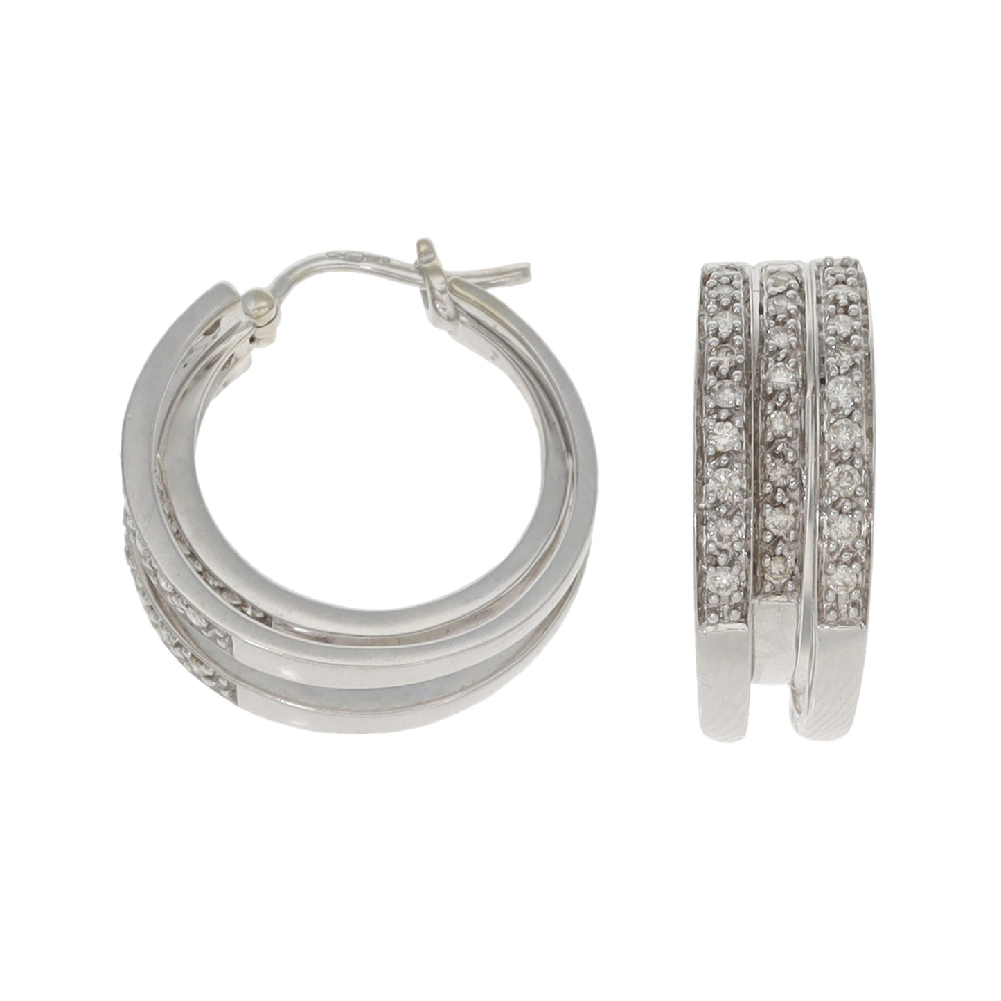 9ct White Gold 0.52ct Diamond Dress/Cocktail Earrings