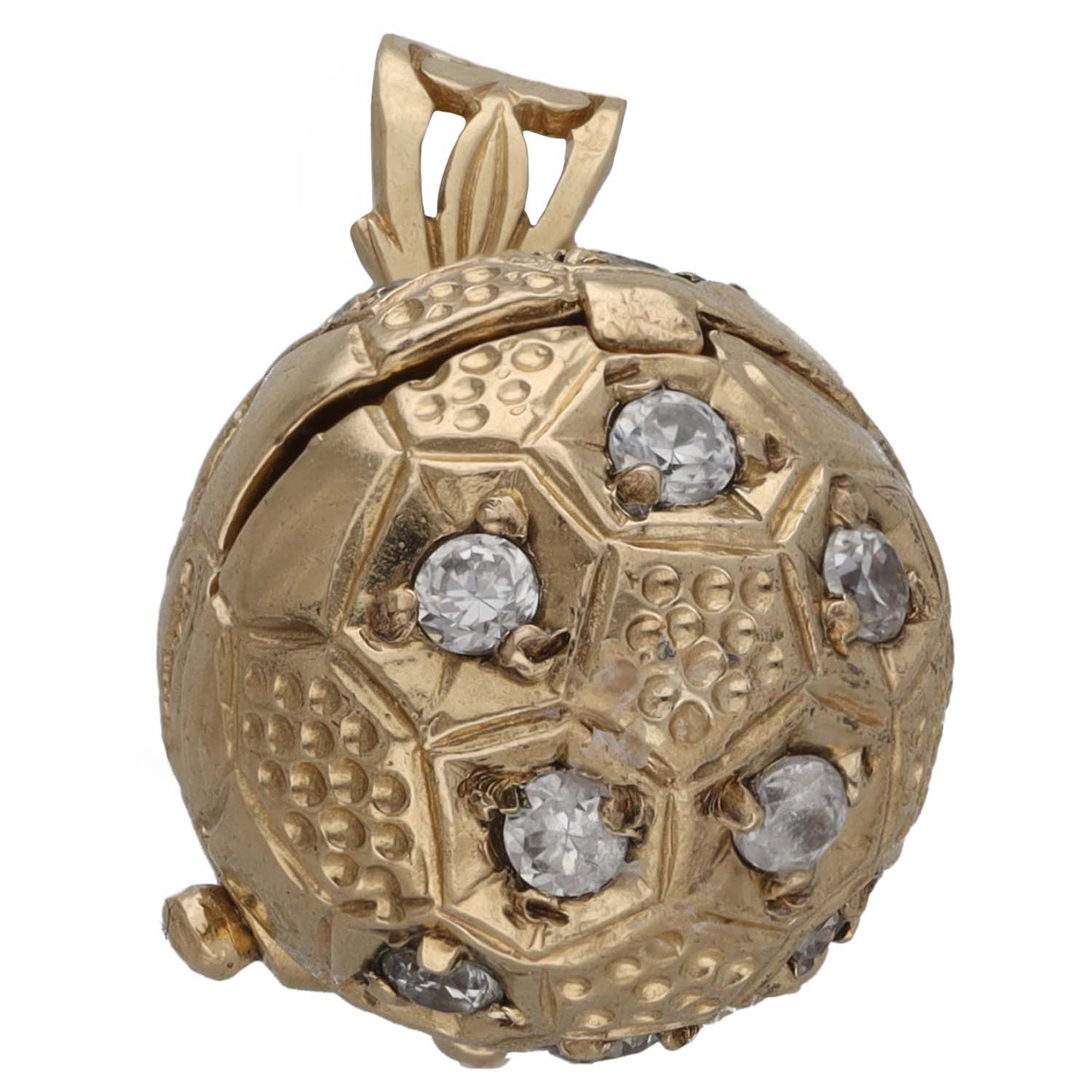 9ct Gold Cubic Zirconia Football Pendant
