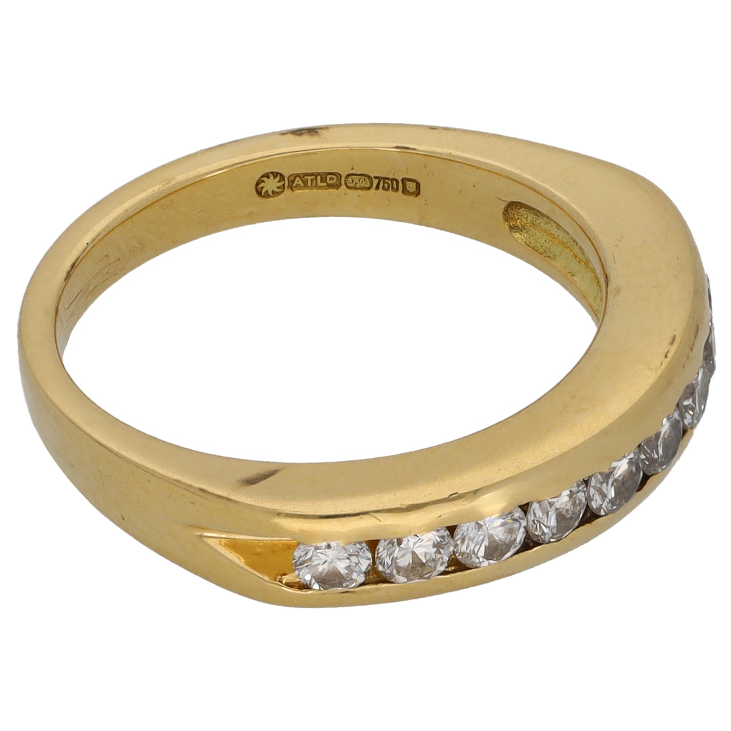 18ct Gold 0.50ct Diamond Half Eternity Ring Size K