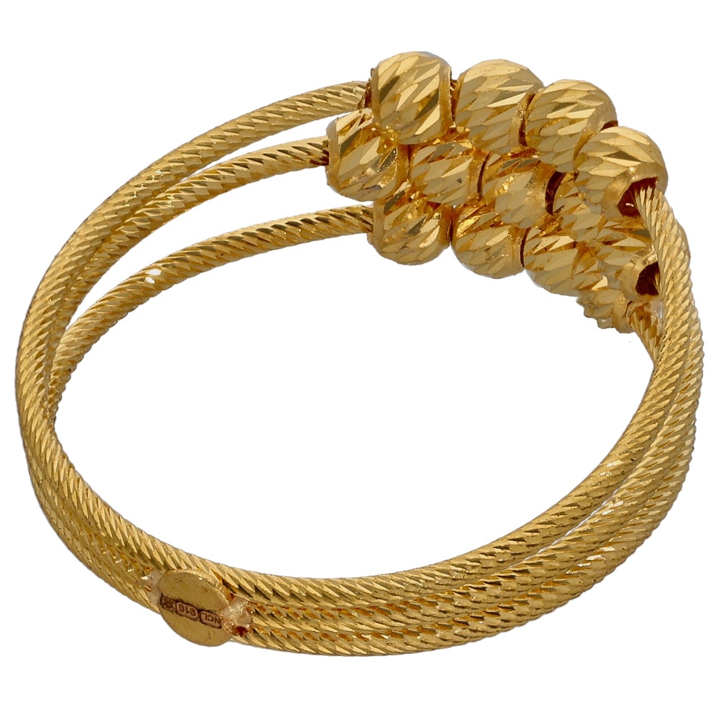 New 22ct Gold Triple Row Bead Ring N-R