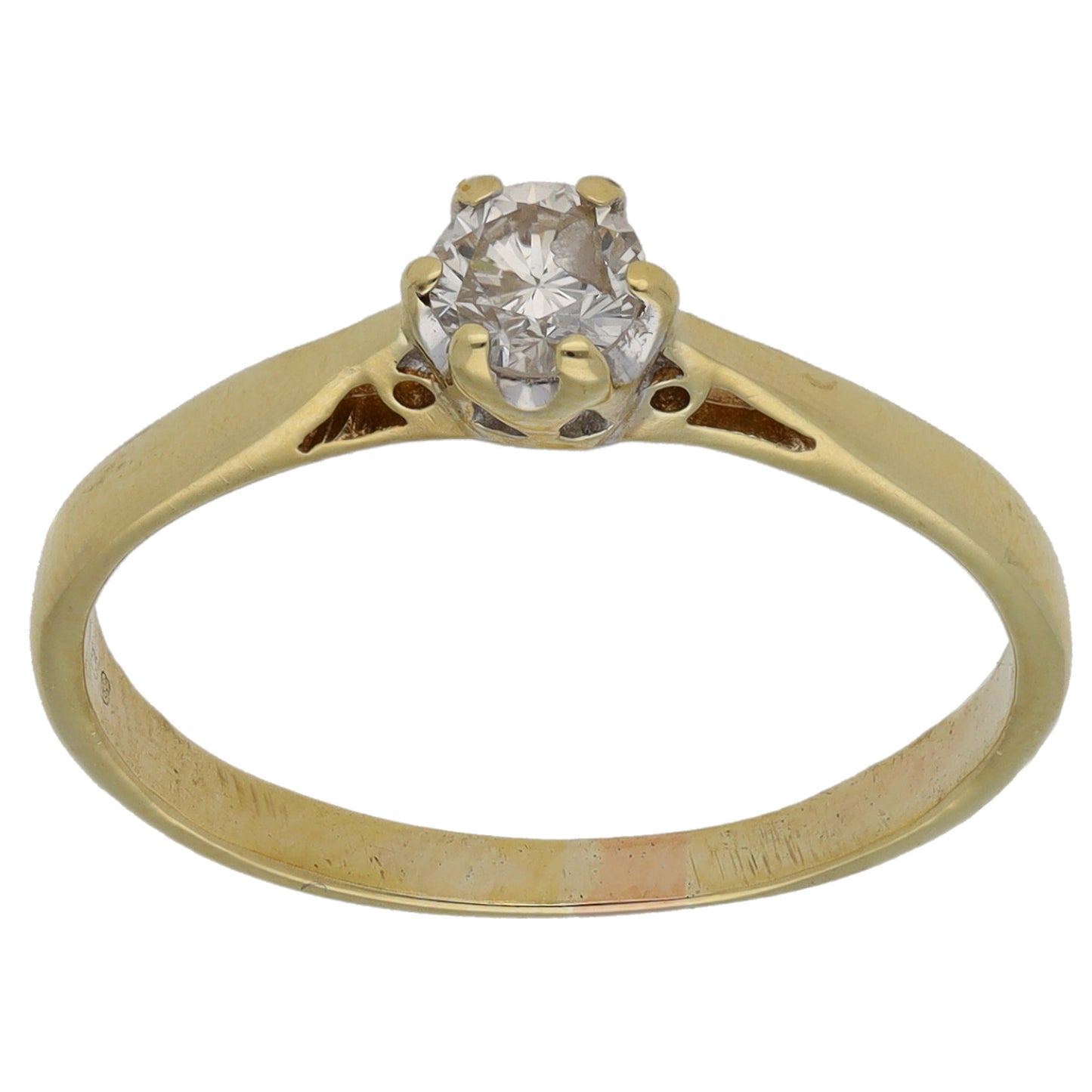 9ct Gold 0.25ct Diamond Solitaire Ring Size P